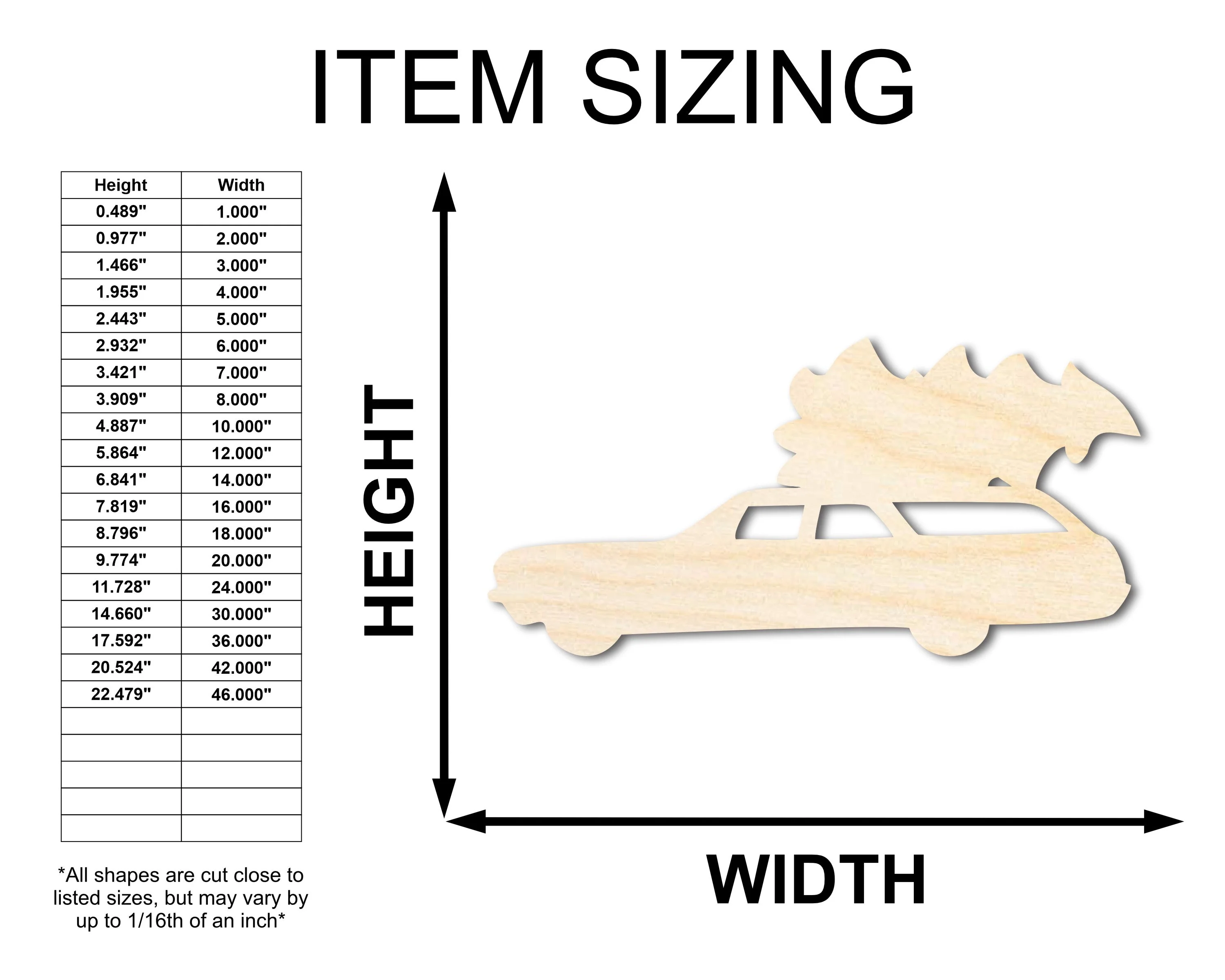 Unfinished Wood Christmas Tree Station Wagon Shape - Craft - up to 46" - Image 2
