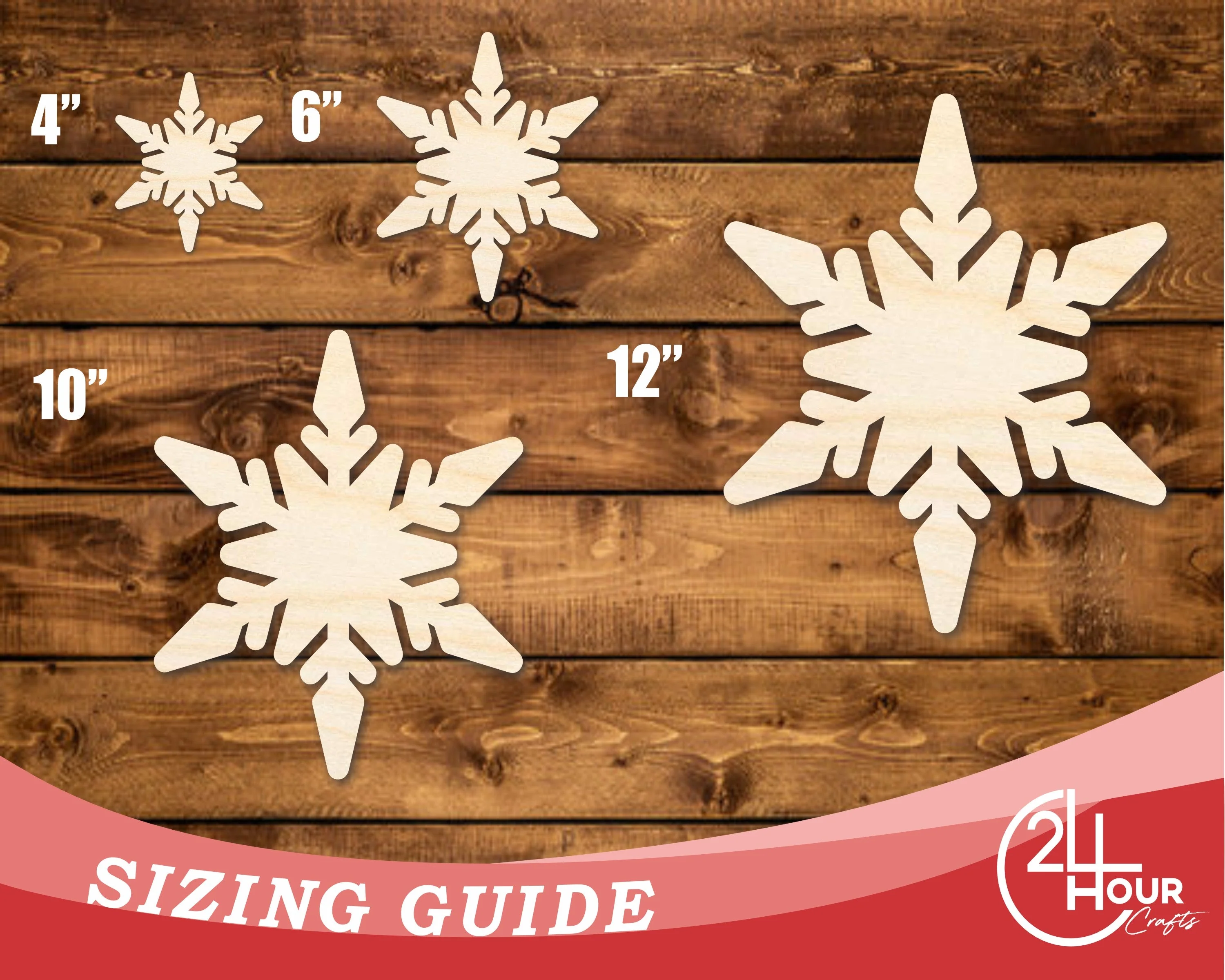 Unfinished Wood Chunky Snowflake Shape | DIY Craft Cutout | up to 46" DIY - Image 3