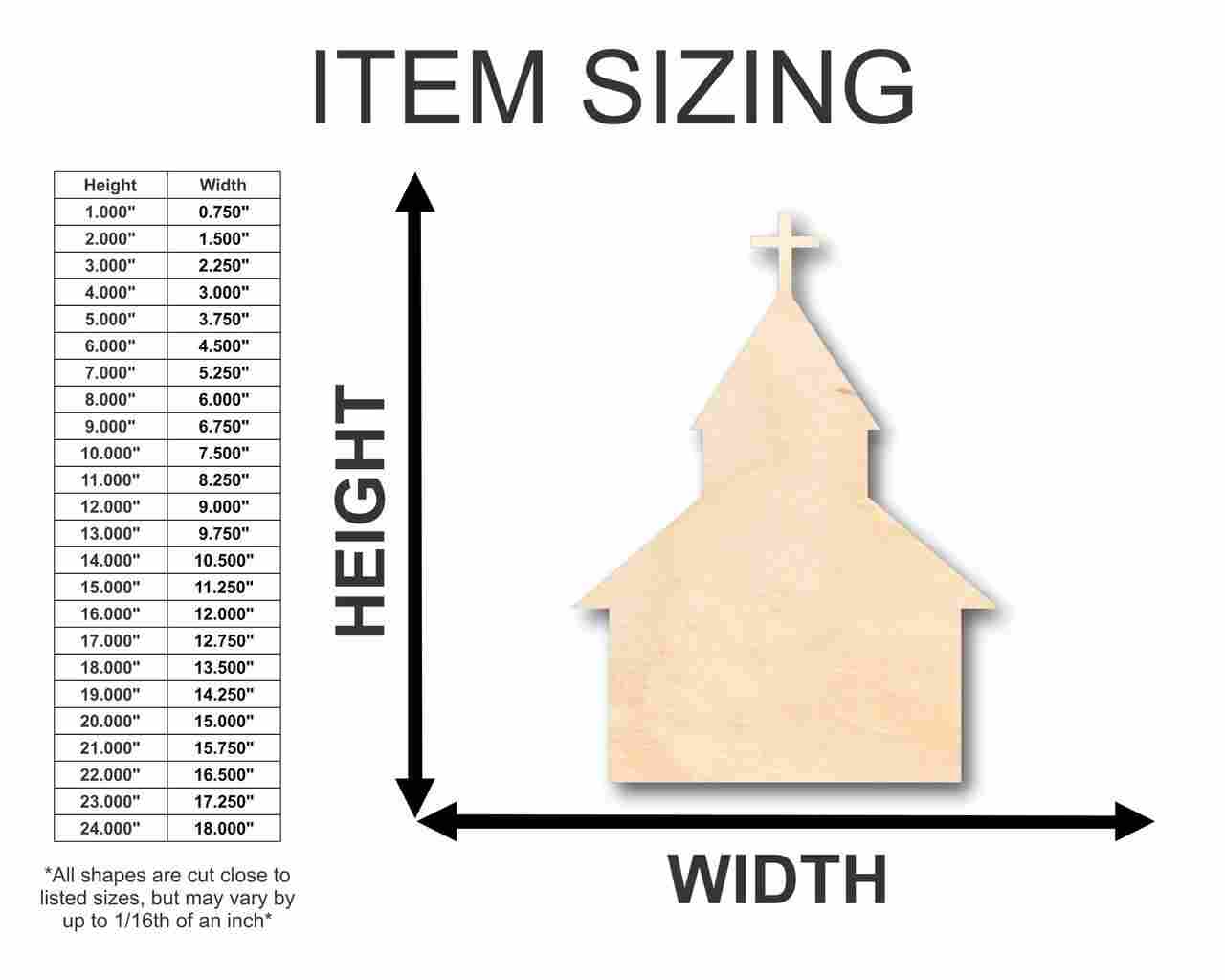 Unfinished Wood Church Shape - Christian - Craft - up to 46" DIY - Image 2