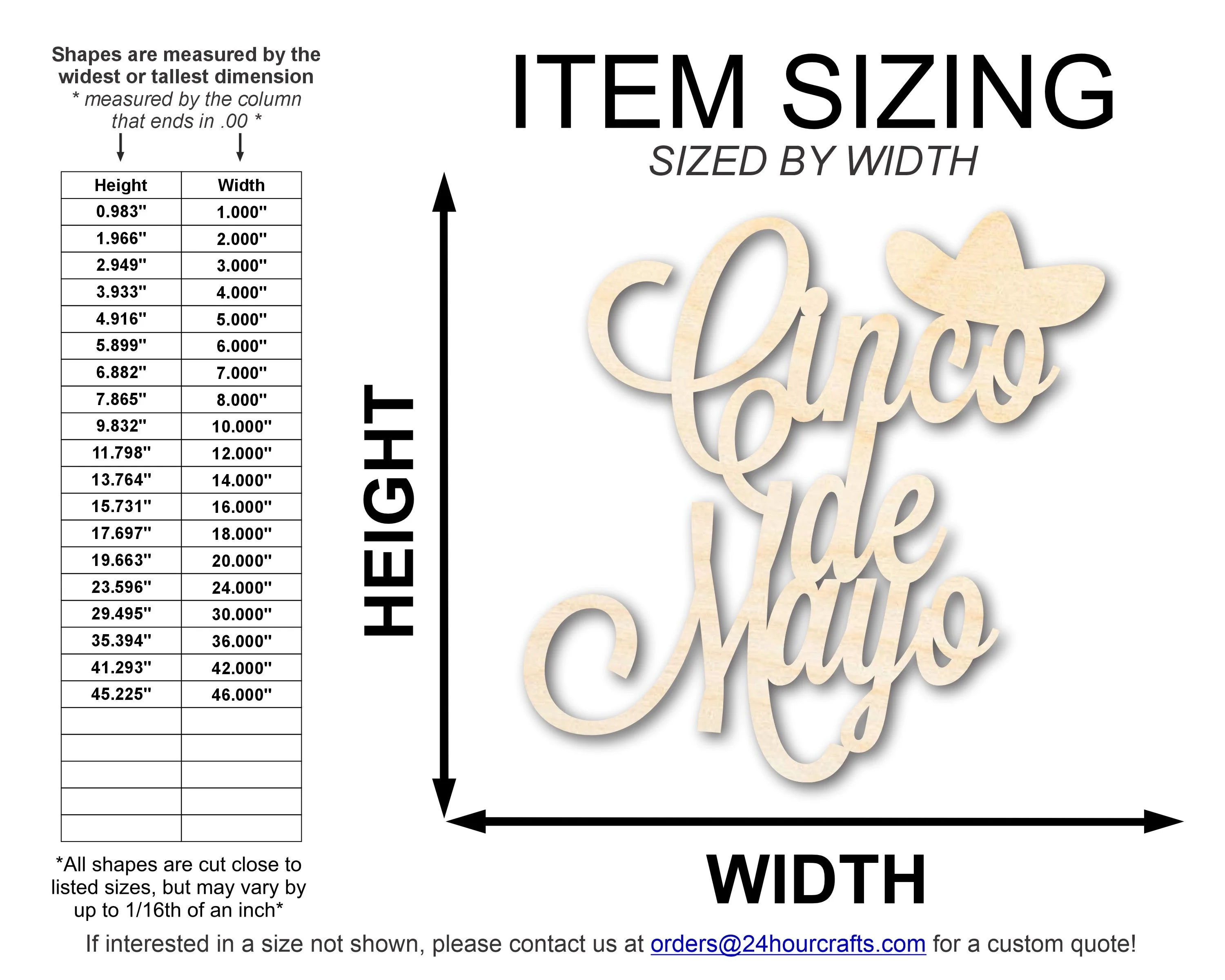 Unfinished Wood Cinco de Mayo Shape | DIY Craft Cutout | up to 46" DIY - Image 2