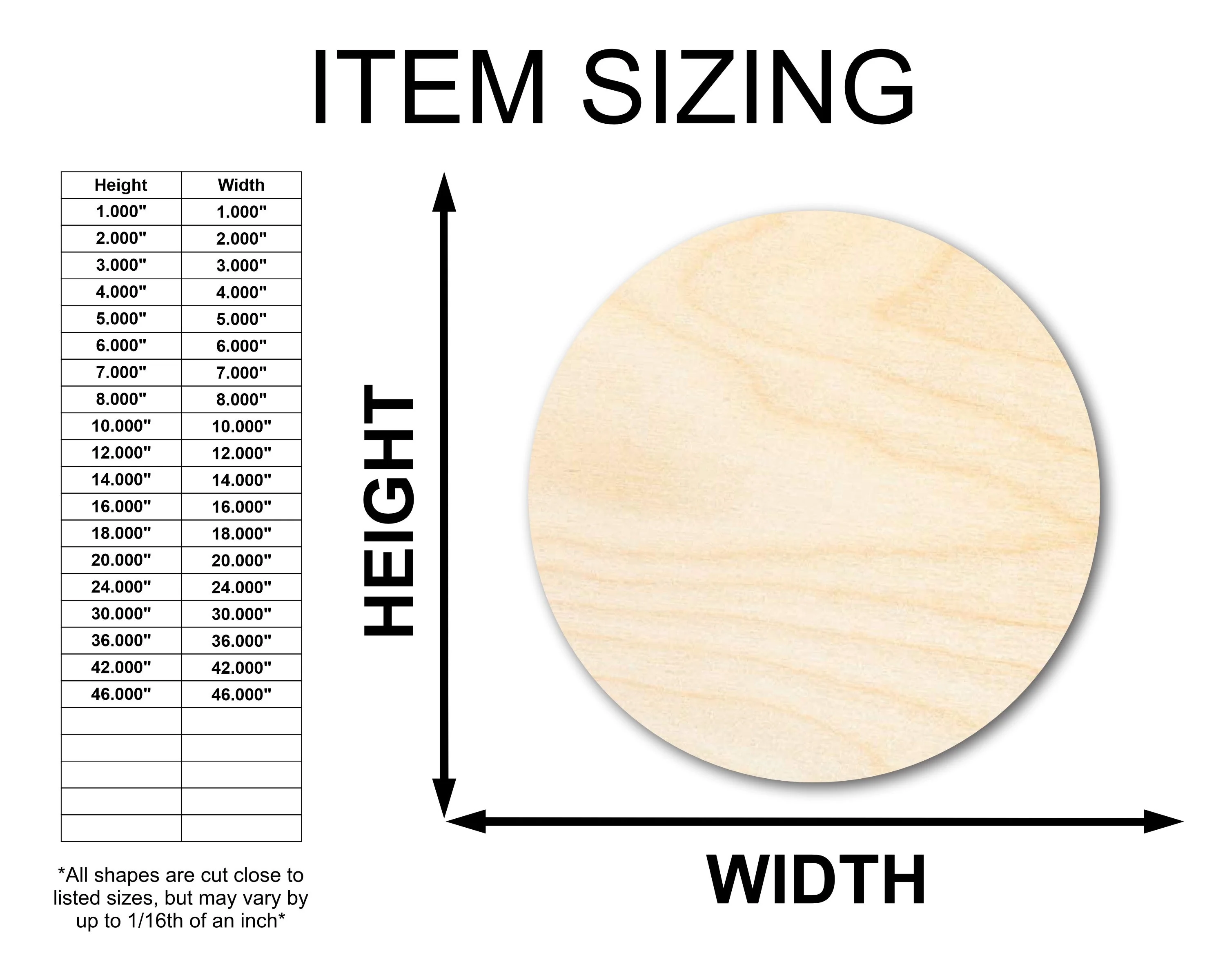 Unfinished Wood Circle Round | Circle Blank | DIY Craft Cutout | Up to 36" - Image 2