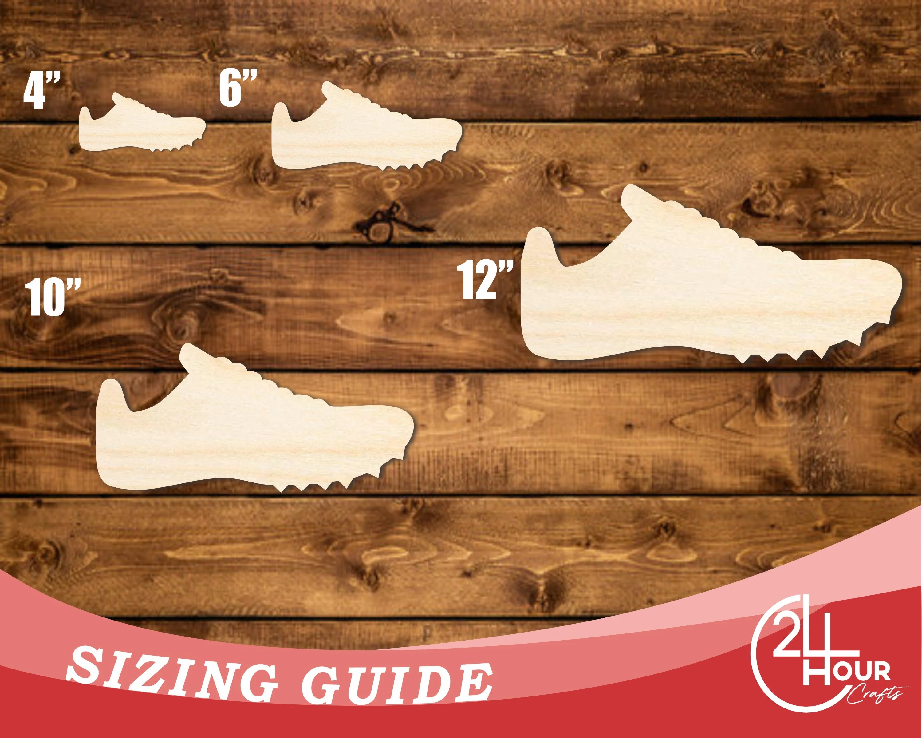 Unfinished Wood Cleat Shoe Shape | DIY Craft Cutout | up to 46" DIY - Image 3