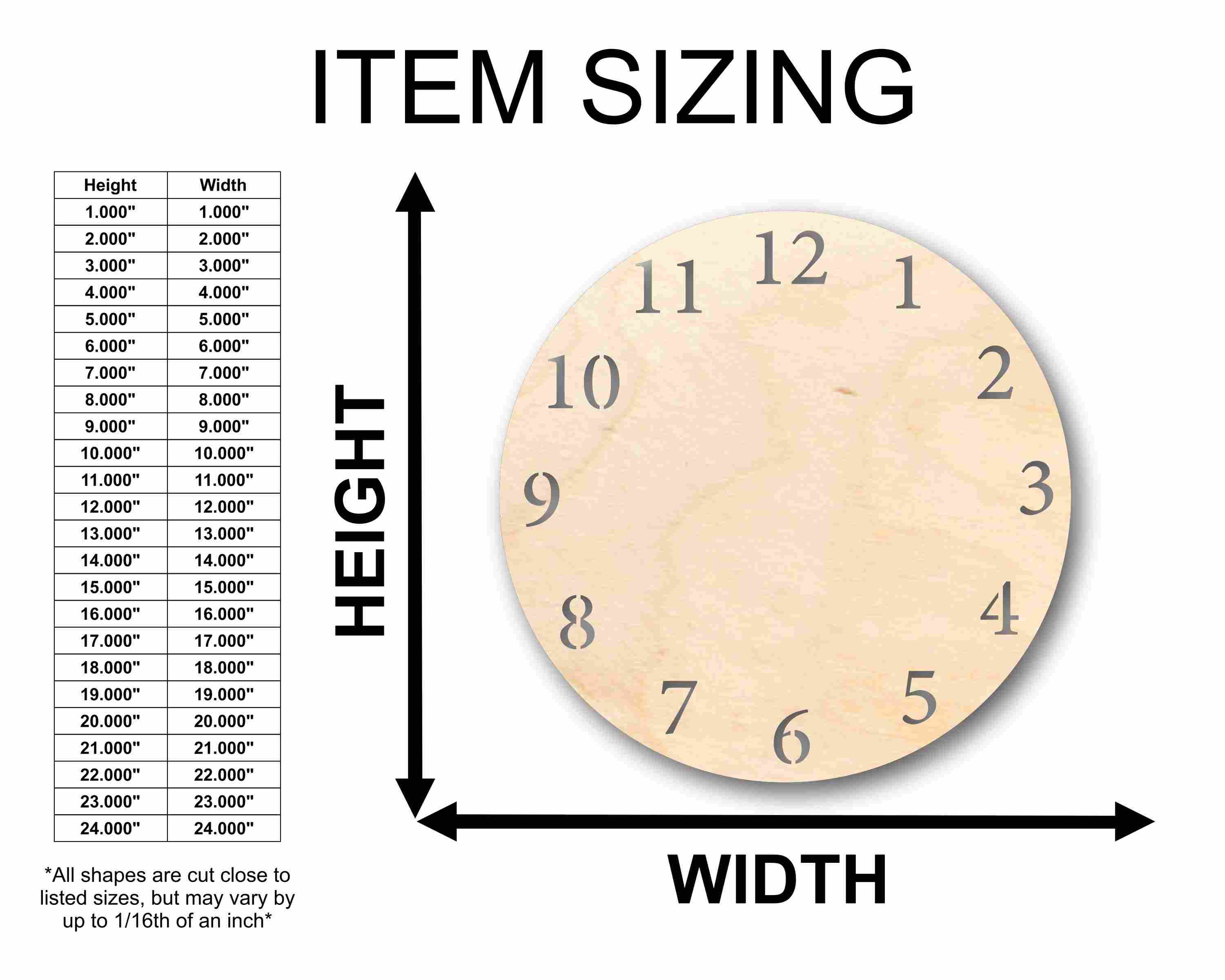 Unfinished Wood Clock Silhouette - Craft- up to 46" DIY - Image 2