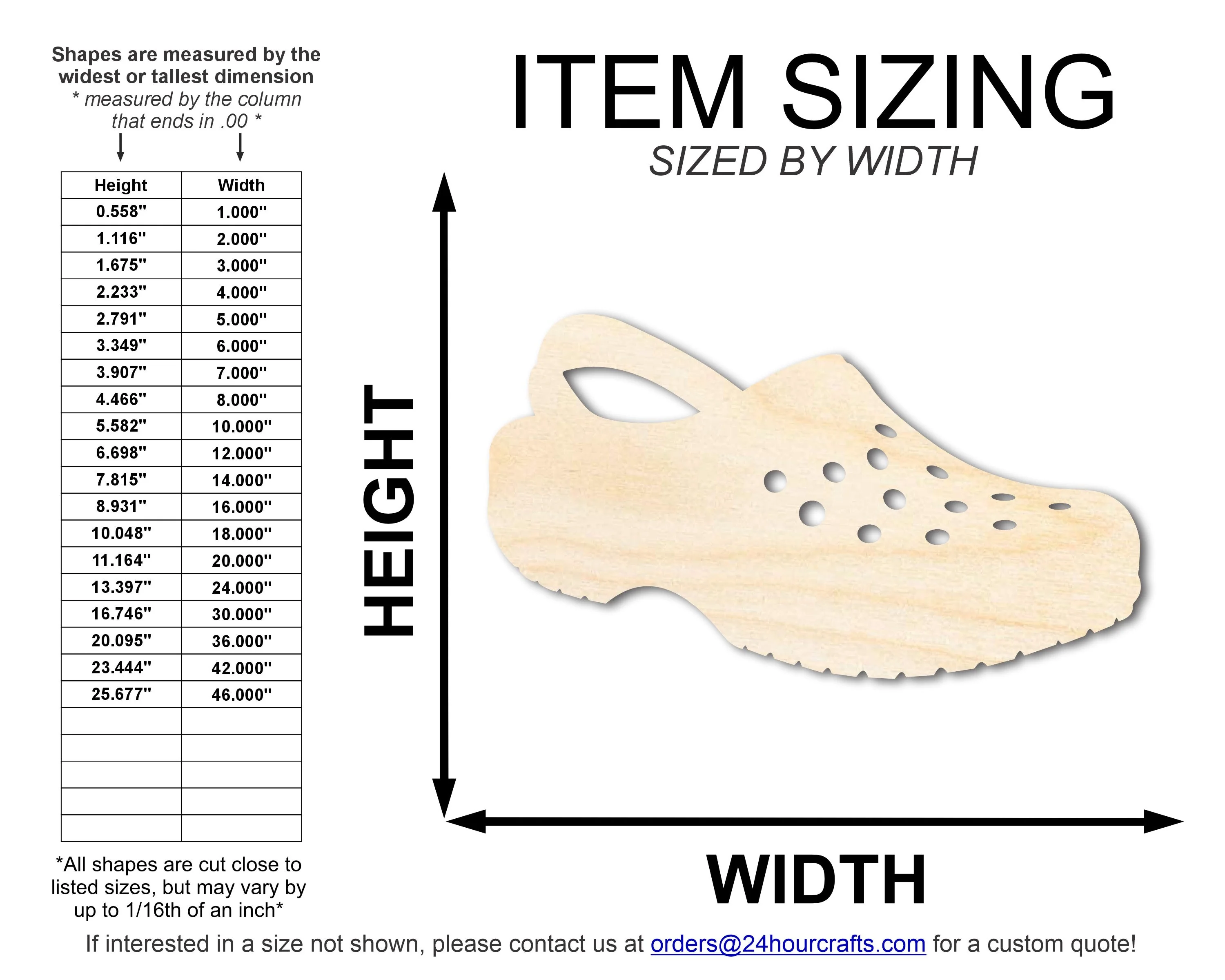 Unfinished Wood Clog Shoe Shape | DIY Craft Cutout | up to 46" DIY - Image 2