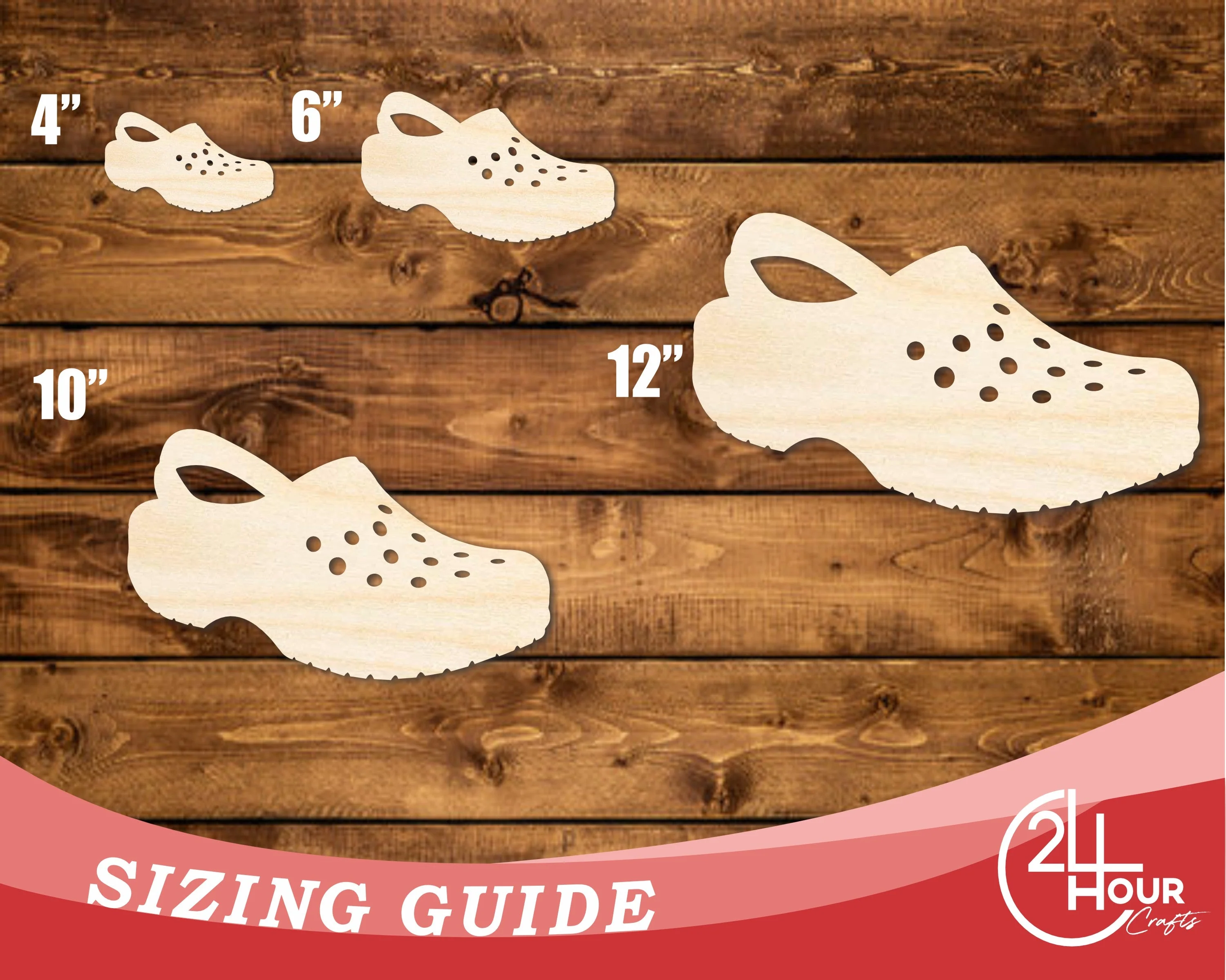 Unfinished Wood Clog Shoe Shape | DIY Craft Cutout | up to 46" DIY - Image 3