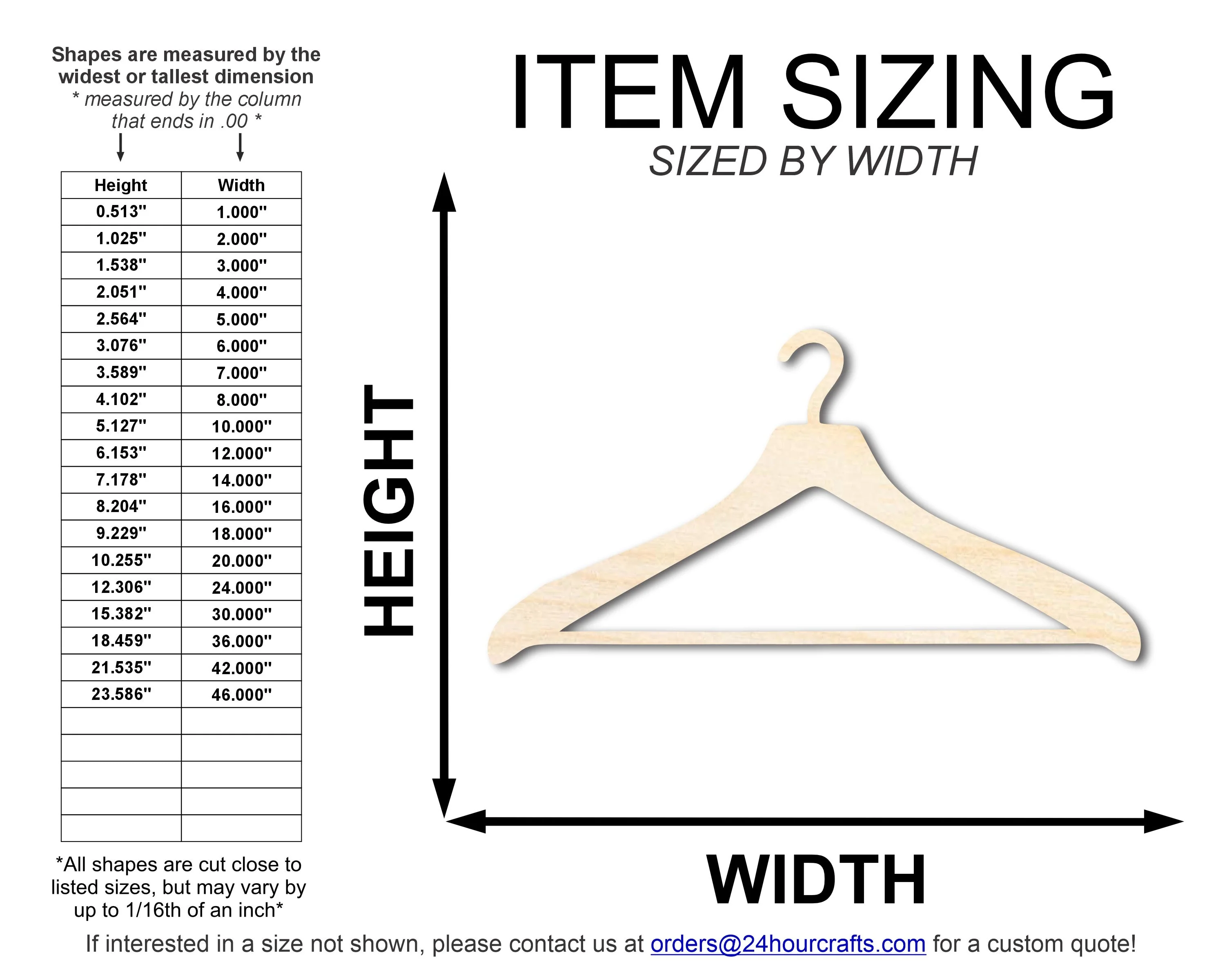 Unfinished Wood Clothes Hanger Shape | DIY Craft Cutout | up to 46" DIY - Image 2