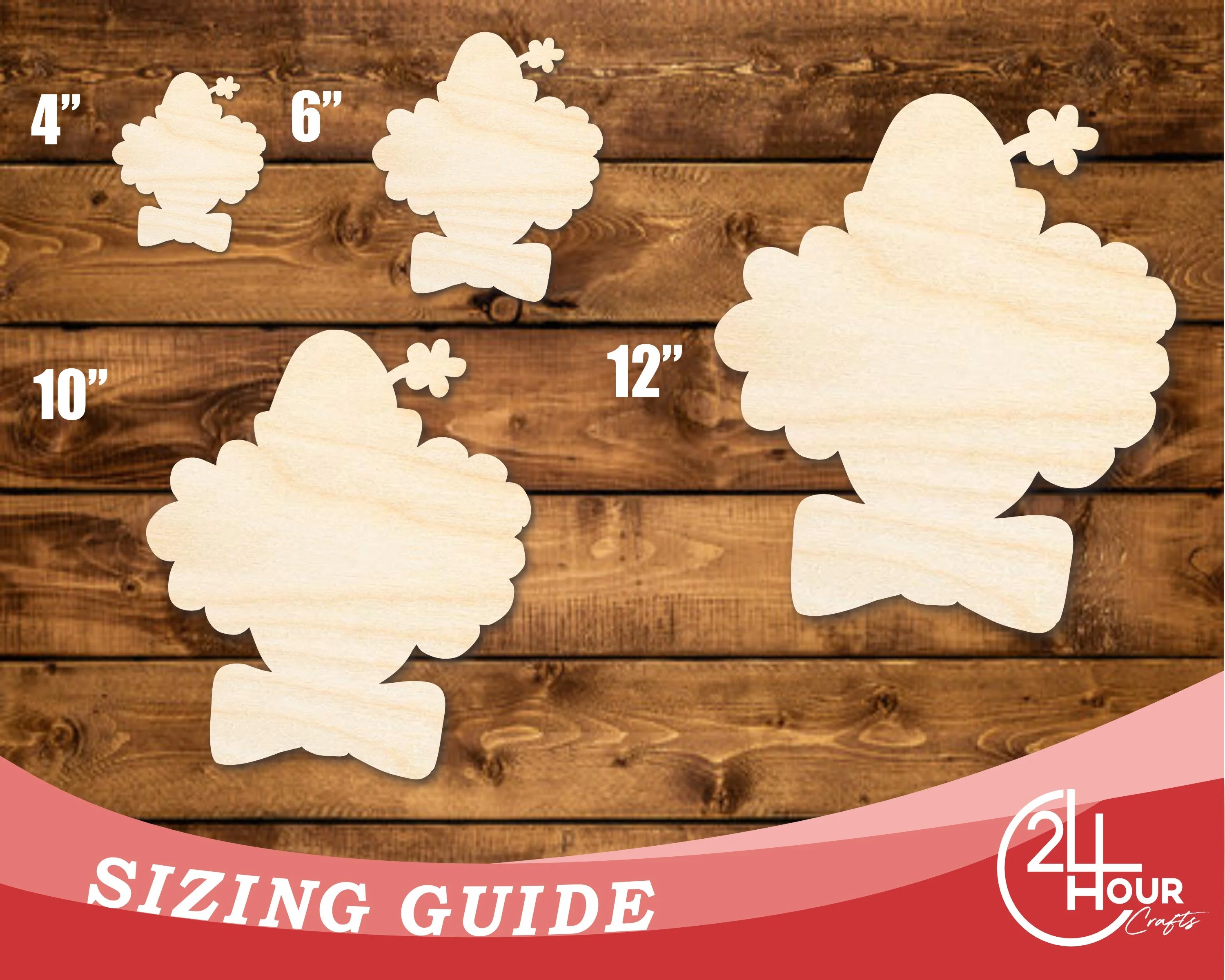 Unfinished Wood Clown Head Shape | DIY Craft Cutout | up to 46" DIY - Image 3
