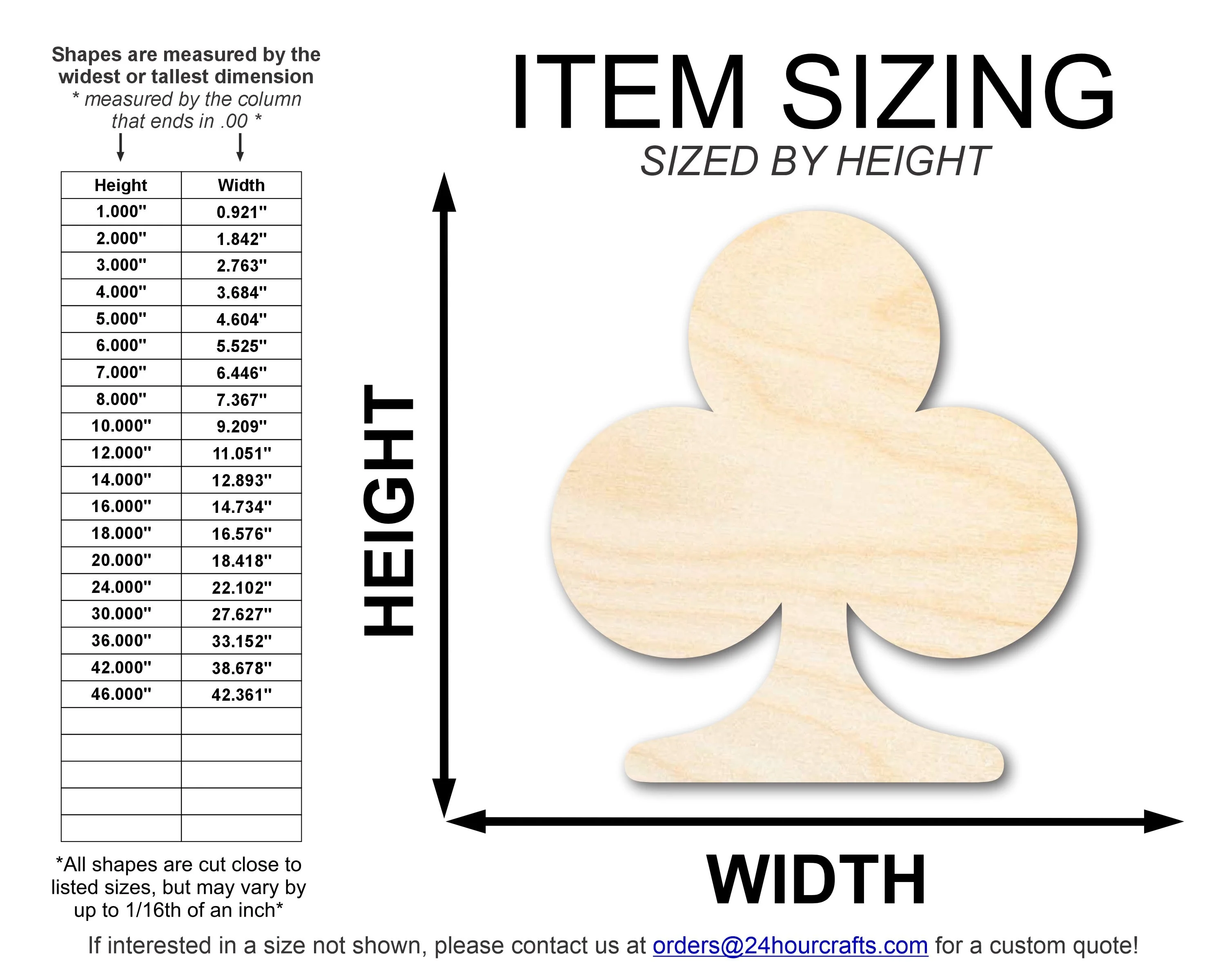 Unfinished Wood Club Shape | DIY Playing Cards Craft Cutout | Up to 36" - Image 2