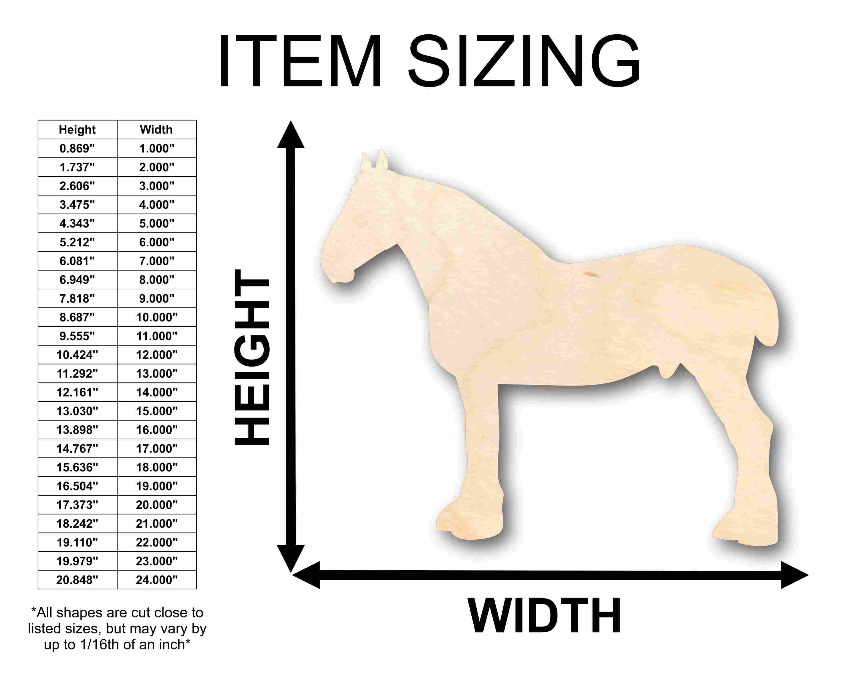 Unfinished Wood Clydesdale Horse Silhouette - Craft- up to 46" DIY - Image 2