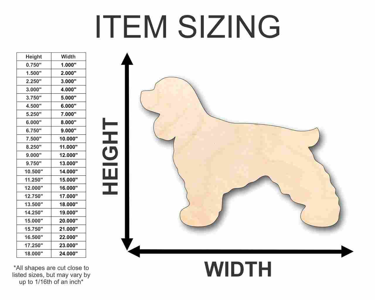 Unfinished Wood Cocker Spaniel Dog Shape - Animal - Pet - Craft - up to 46" DIY - Image 2