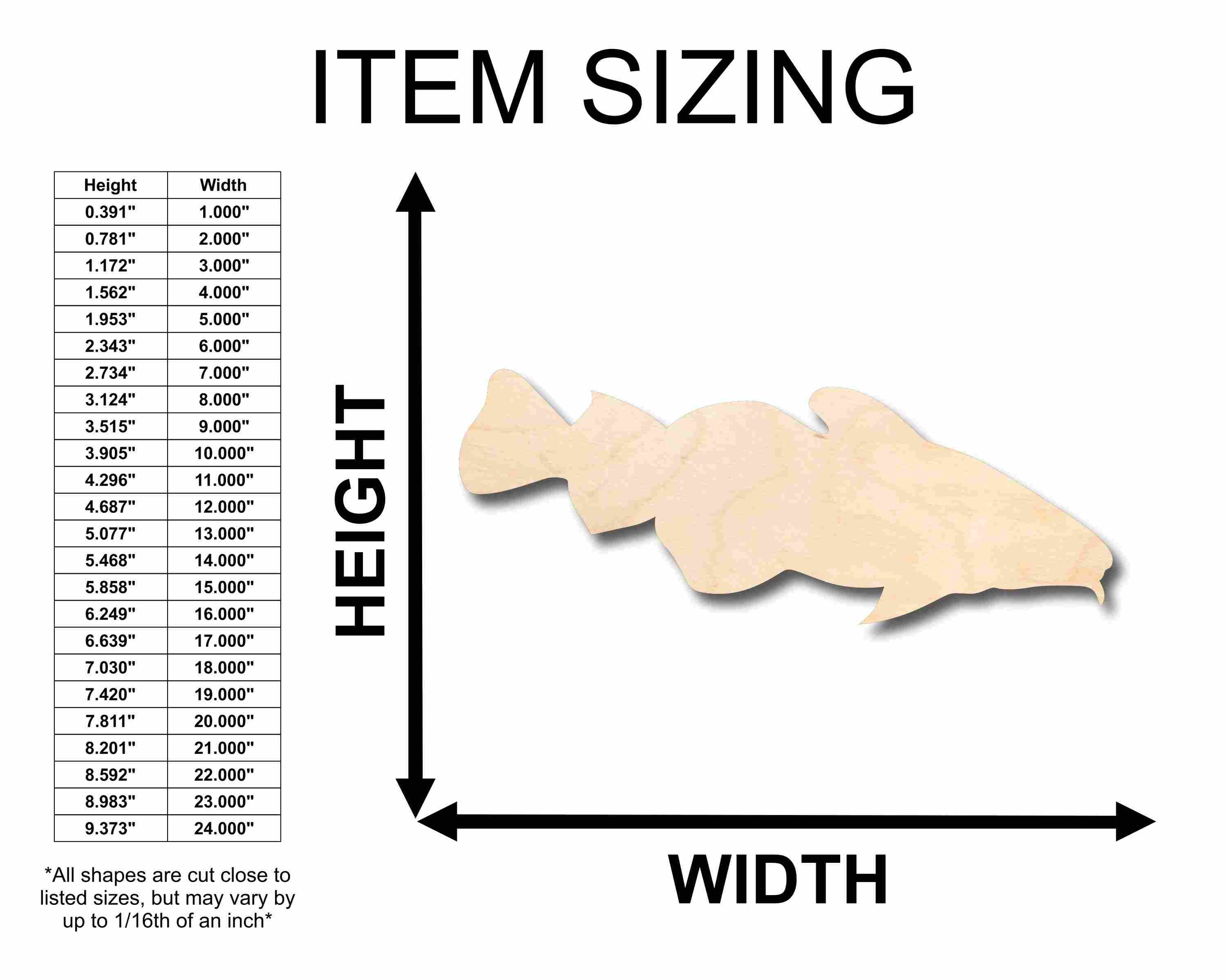 Unfinished Wood Cod Fish Silhouette - Craft- up to 46" DIY - Image 2