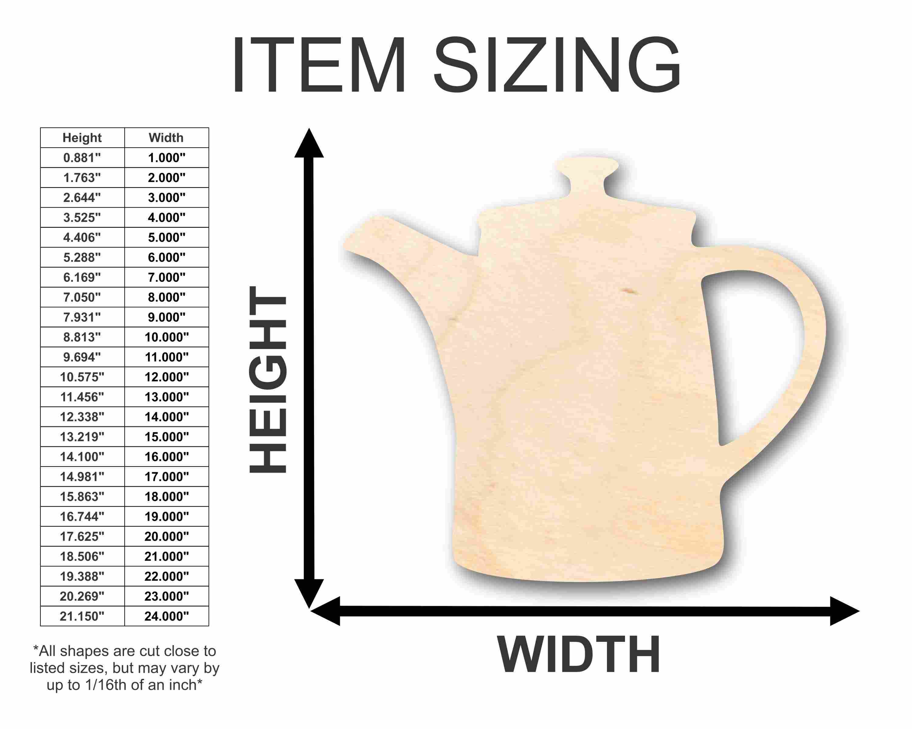 Unfinished Wood Coffee Pot Silhouette - Craft- up to 46" DIY - Image 2