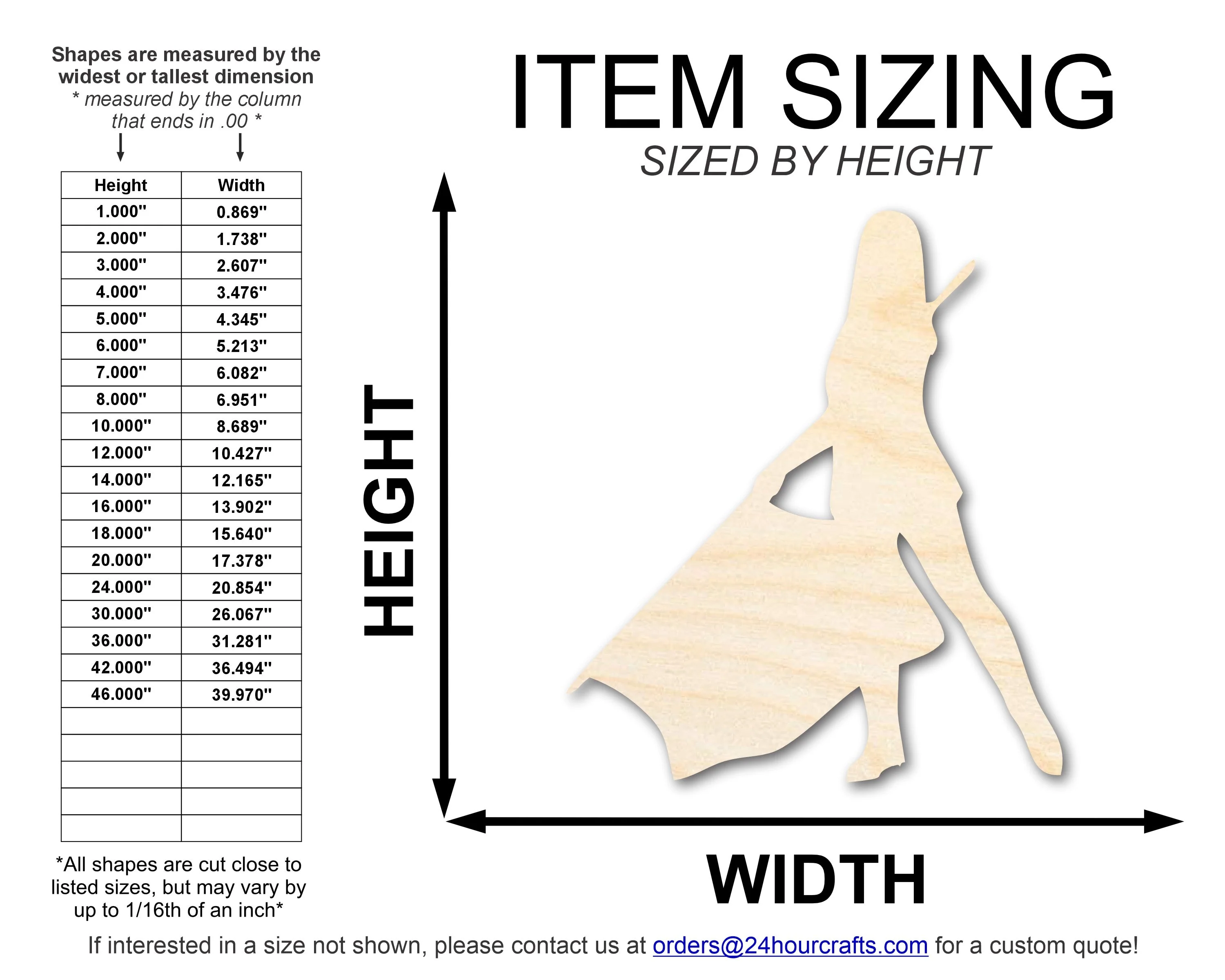 Unfinished Wood Color Guard Shape | DIY Craft Cutout | up to 46" DIY - Image 2