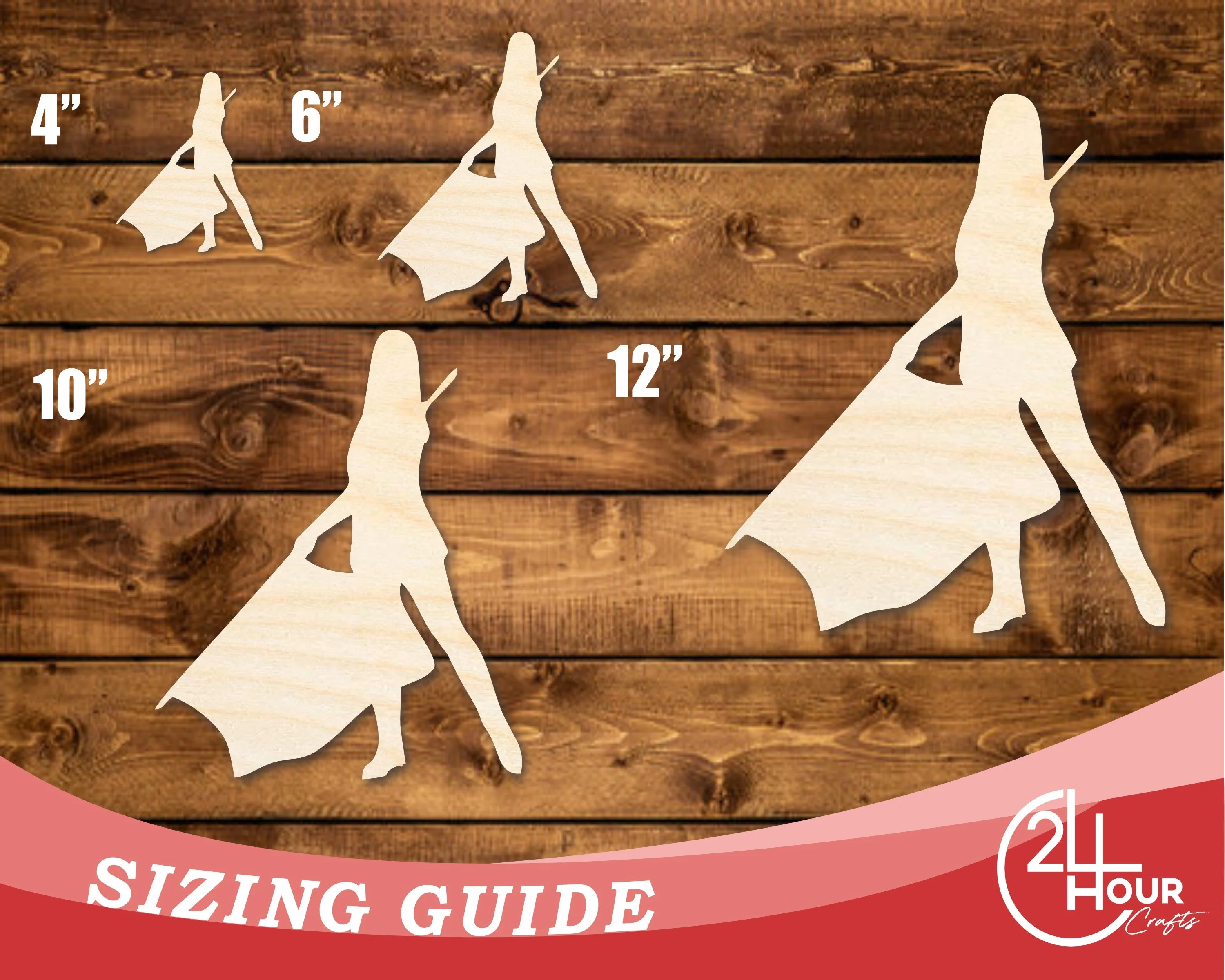 Unfinished Wood Color Guard Shape | DIY Craft Cutout | up to 46" DIY - Image 3