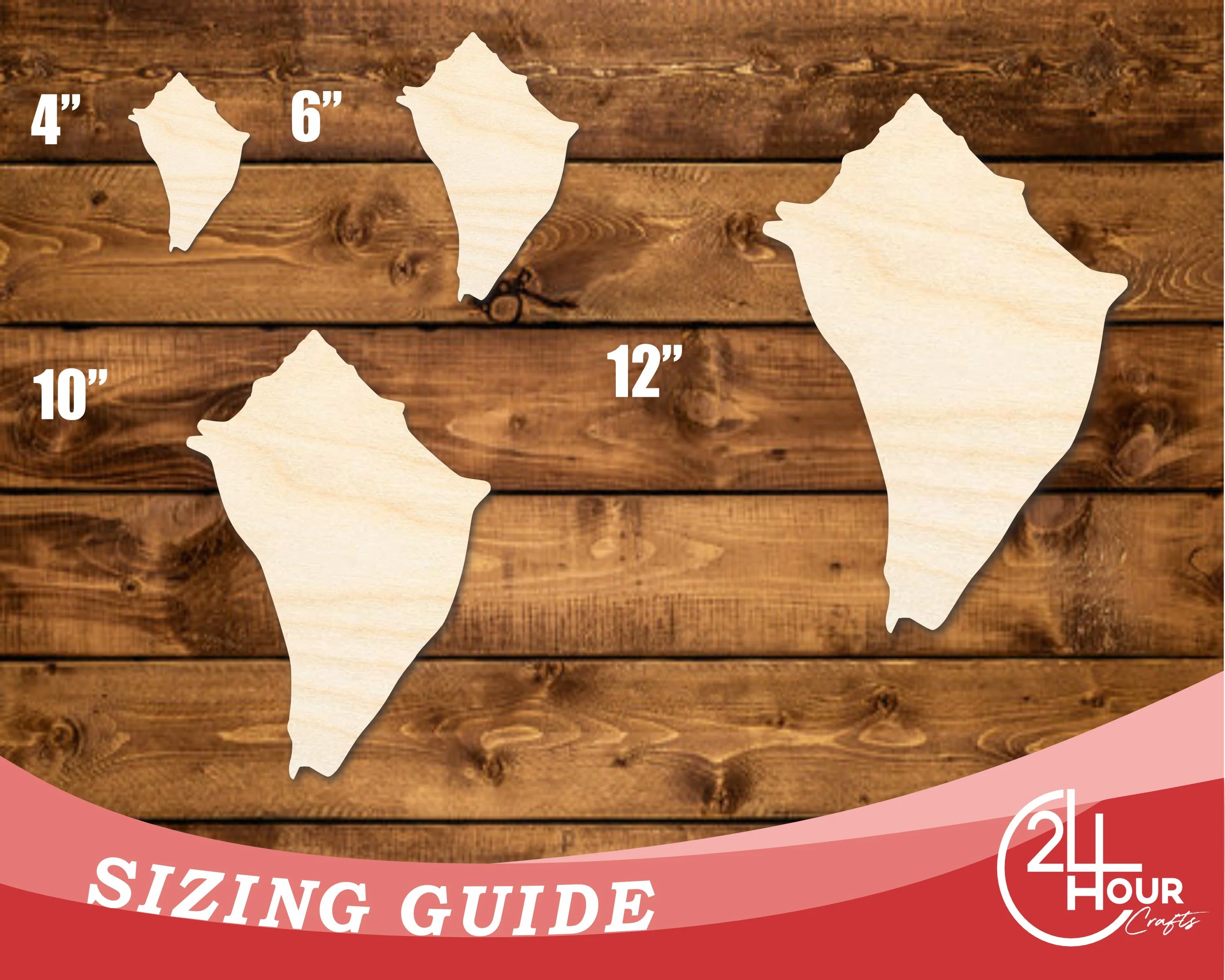 Unfinished Wood Conch Shell Shape | DIY Craft Cutout | up to 46" DIY - Image 3