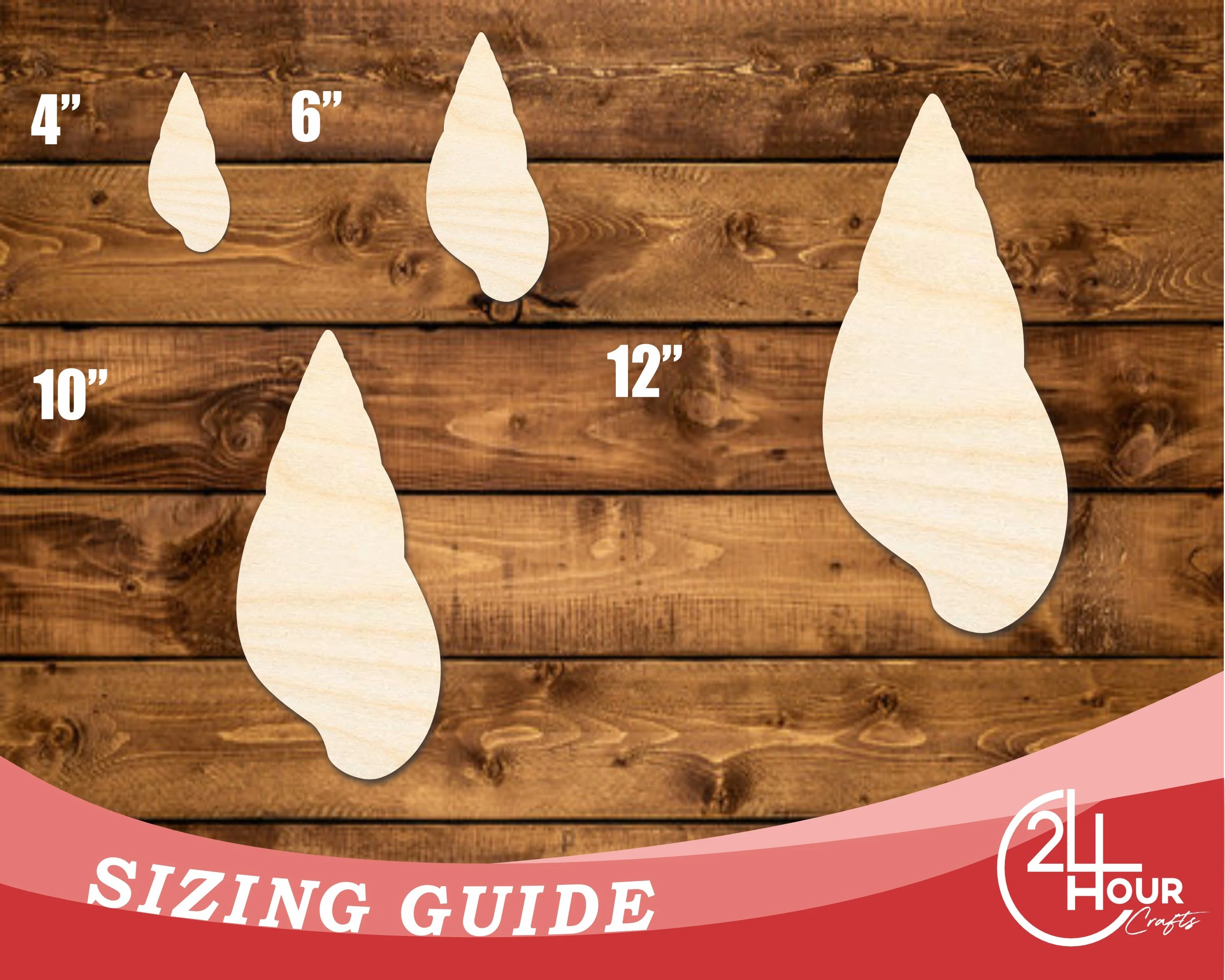Unfinished Wood Cone Shell Shape | DIY Craft Cutout | up to 46" DIY - Image 3