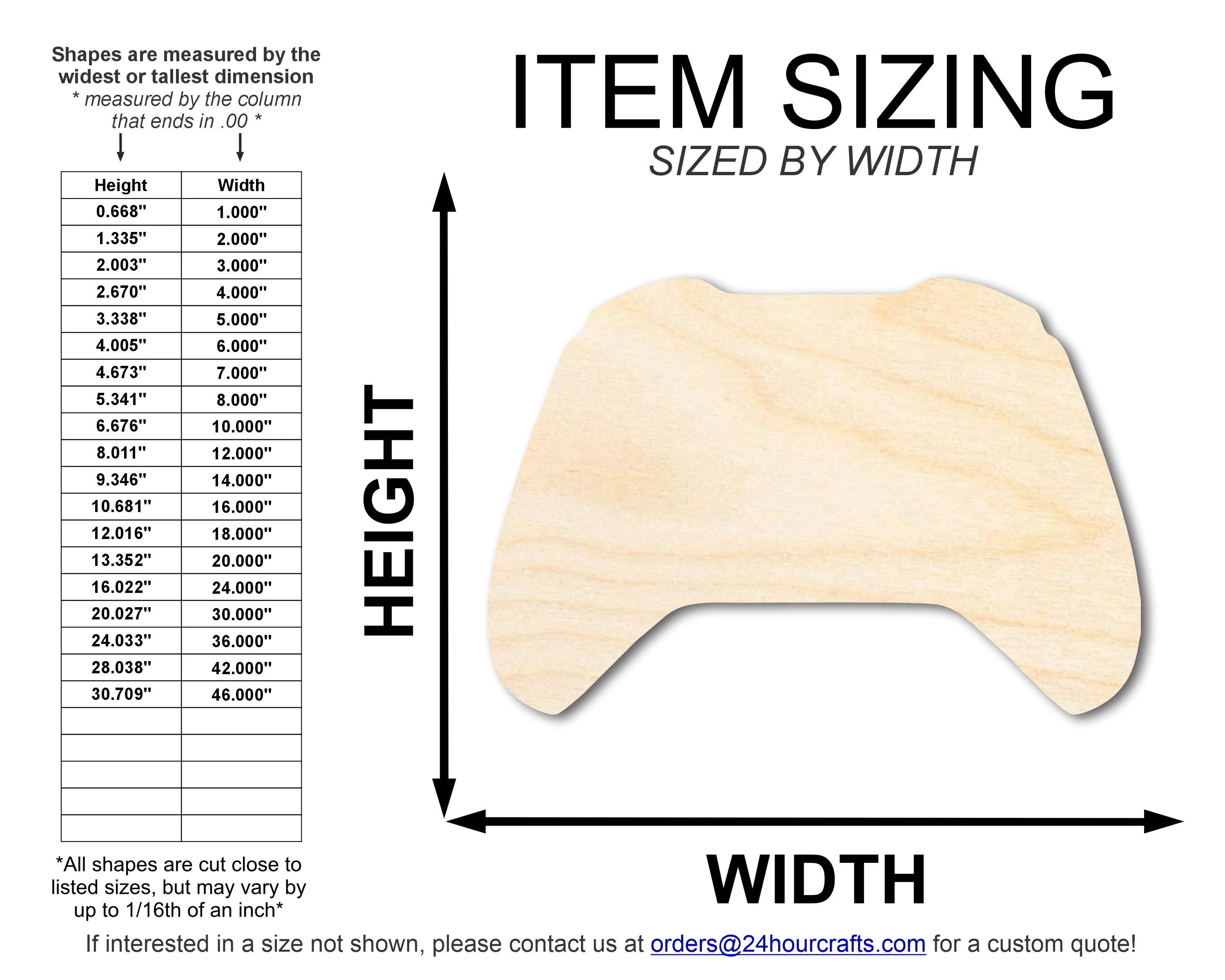 Unfinished Wood Controller Shape | DIY Craft Cutout | up to 46" DIY - Image 2
