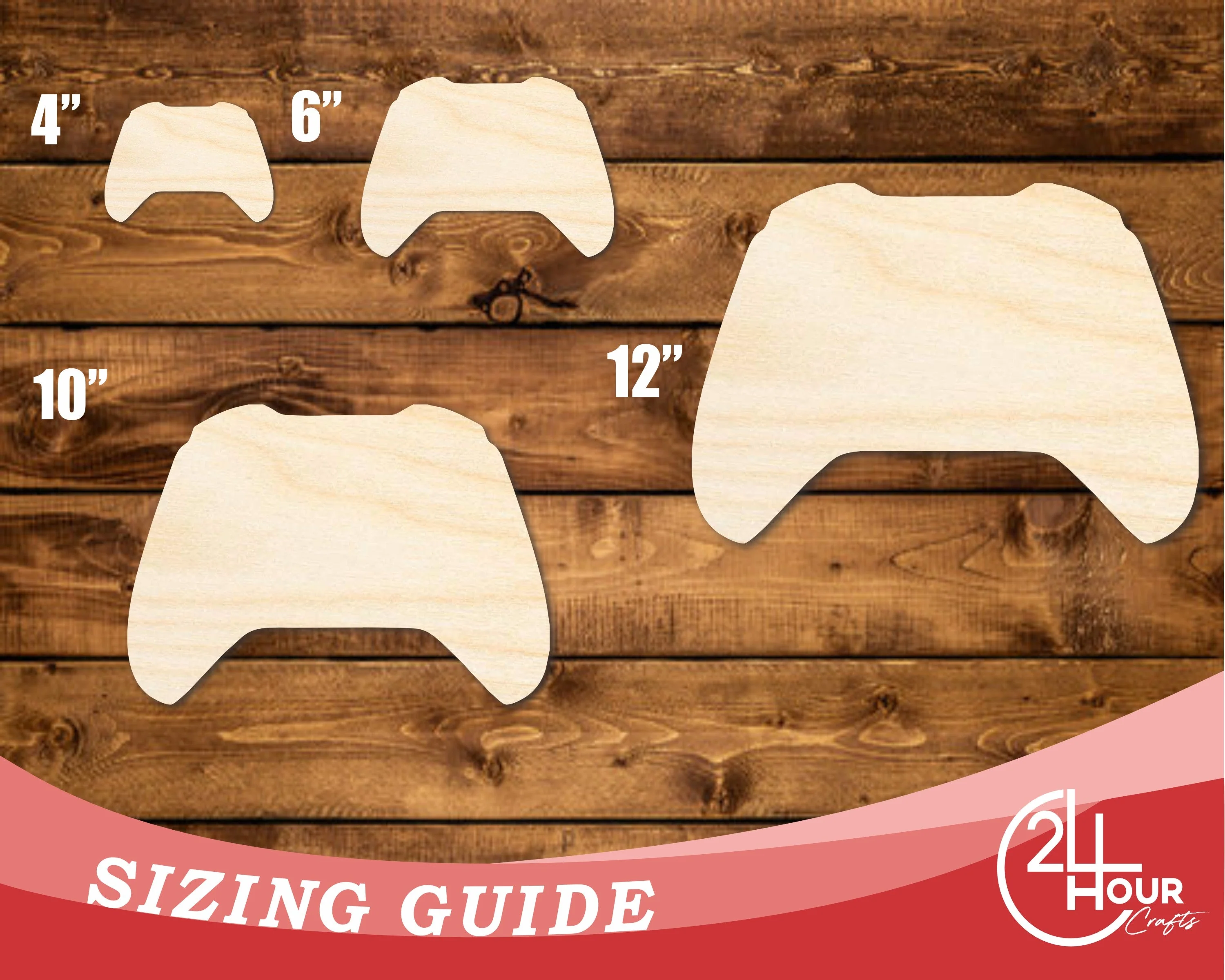 Unfinished Wood Controller Shape | DIY Craft Cutout | up to 46" DIY - Image 3