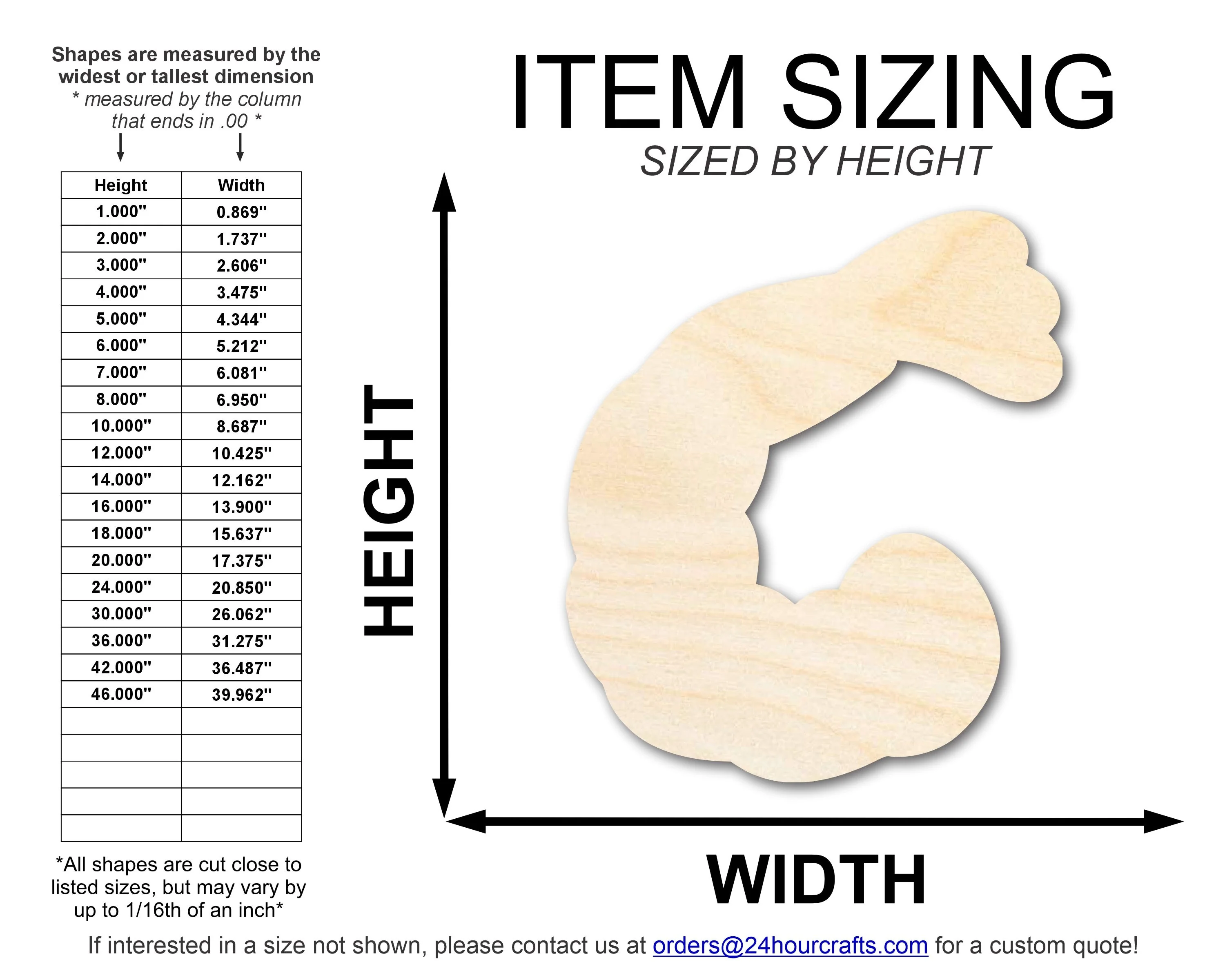 Unfinished Wood Cooked Shrimp Shape | DIY Craft Cutout | up to 46" DIY - Image 2
