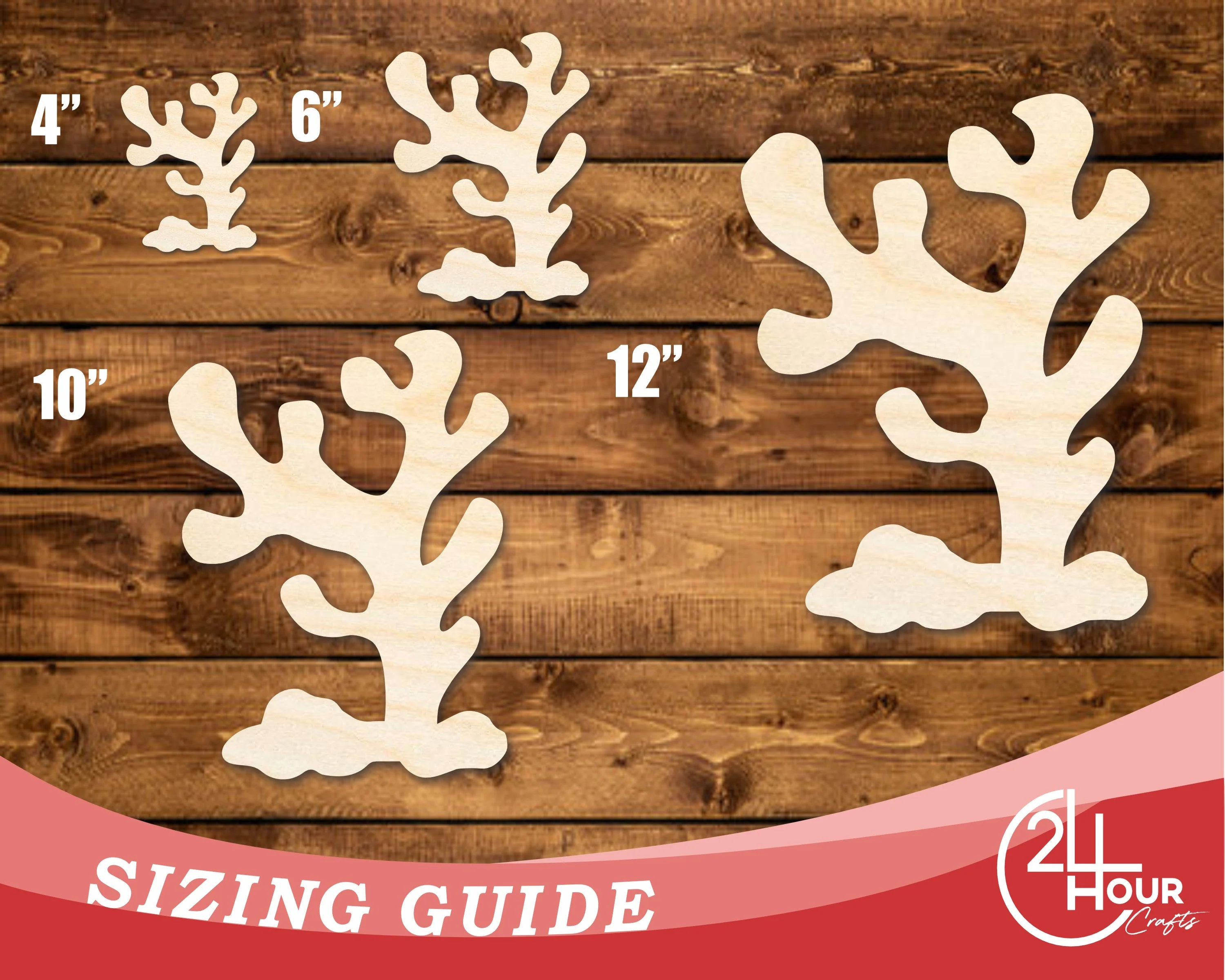 Unfinished Wood Coral Shape | DIY Craft Cutout | up to 46" DIY - Image 3