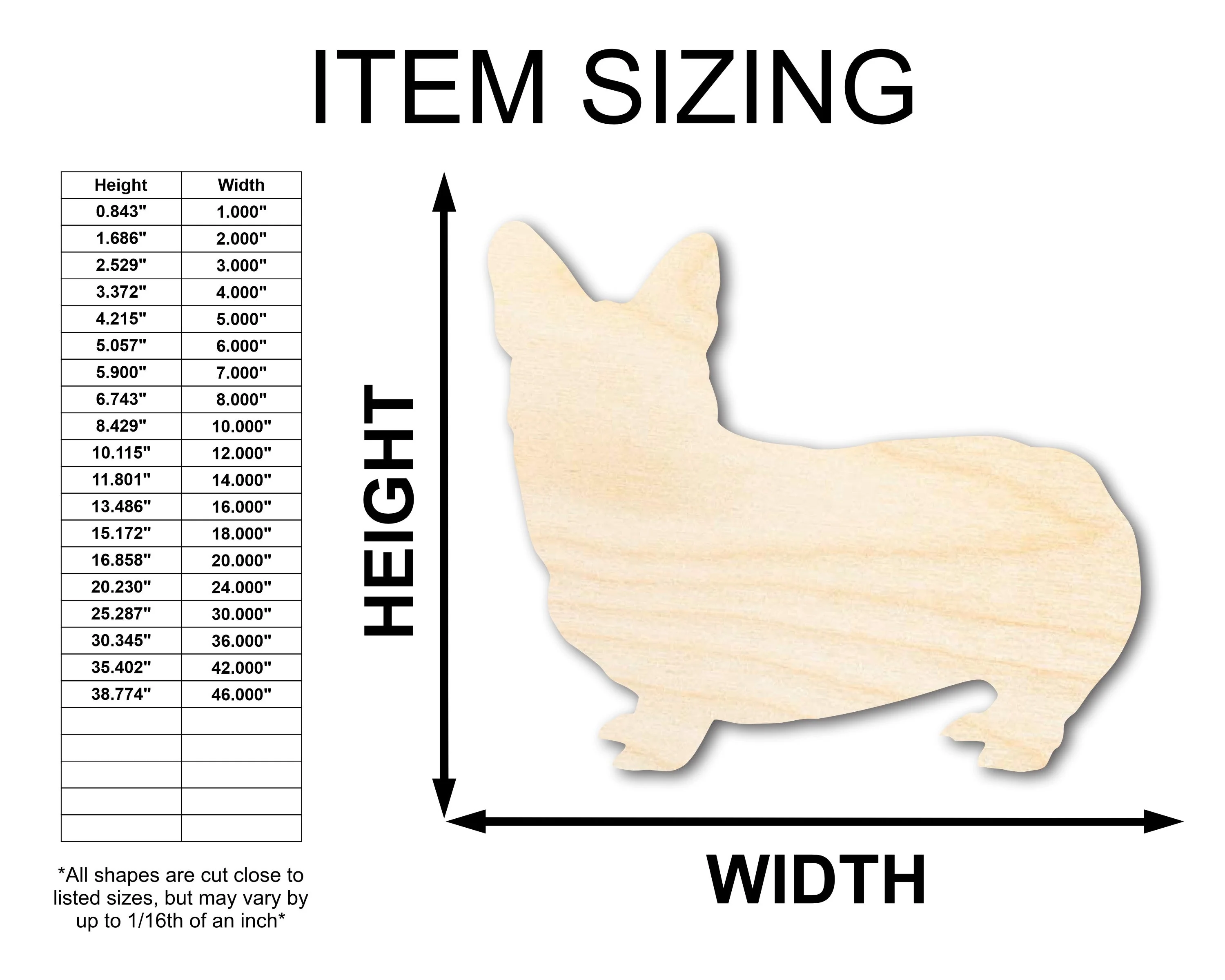 Unfinished Wood Corgi Shape - Pet Craft - up to 46" - Image 2
