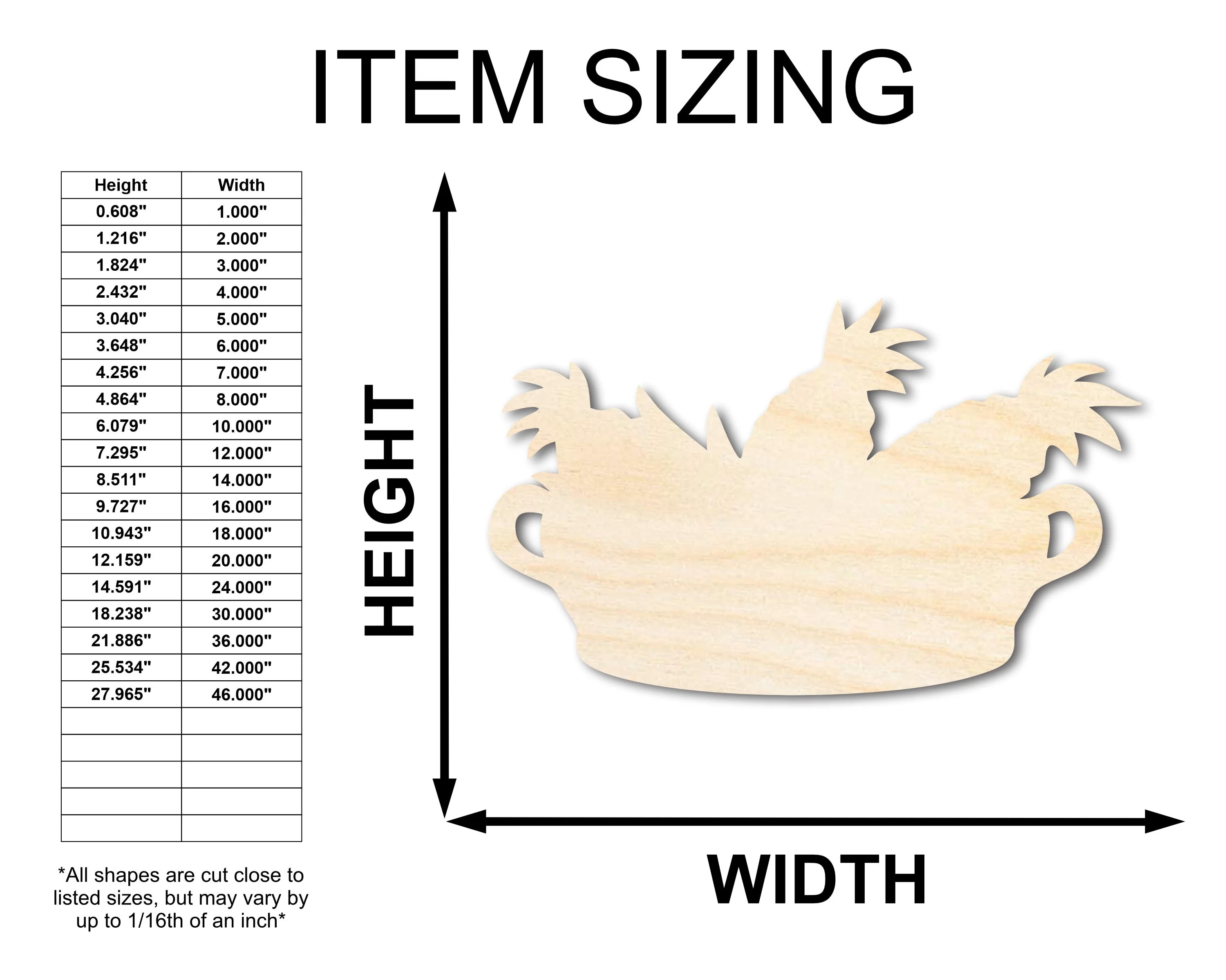 Unfinished Wood Corn Basket Shape | Craft Cutout | up to 46" DIY - Image 2
