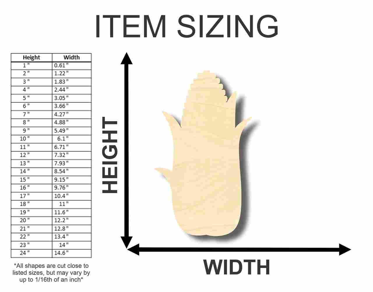 Unfinished Wood Corn Shape - Fall - Kitchen - Food - Craft - up to 46" DIY - Image 2