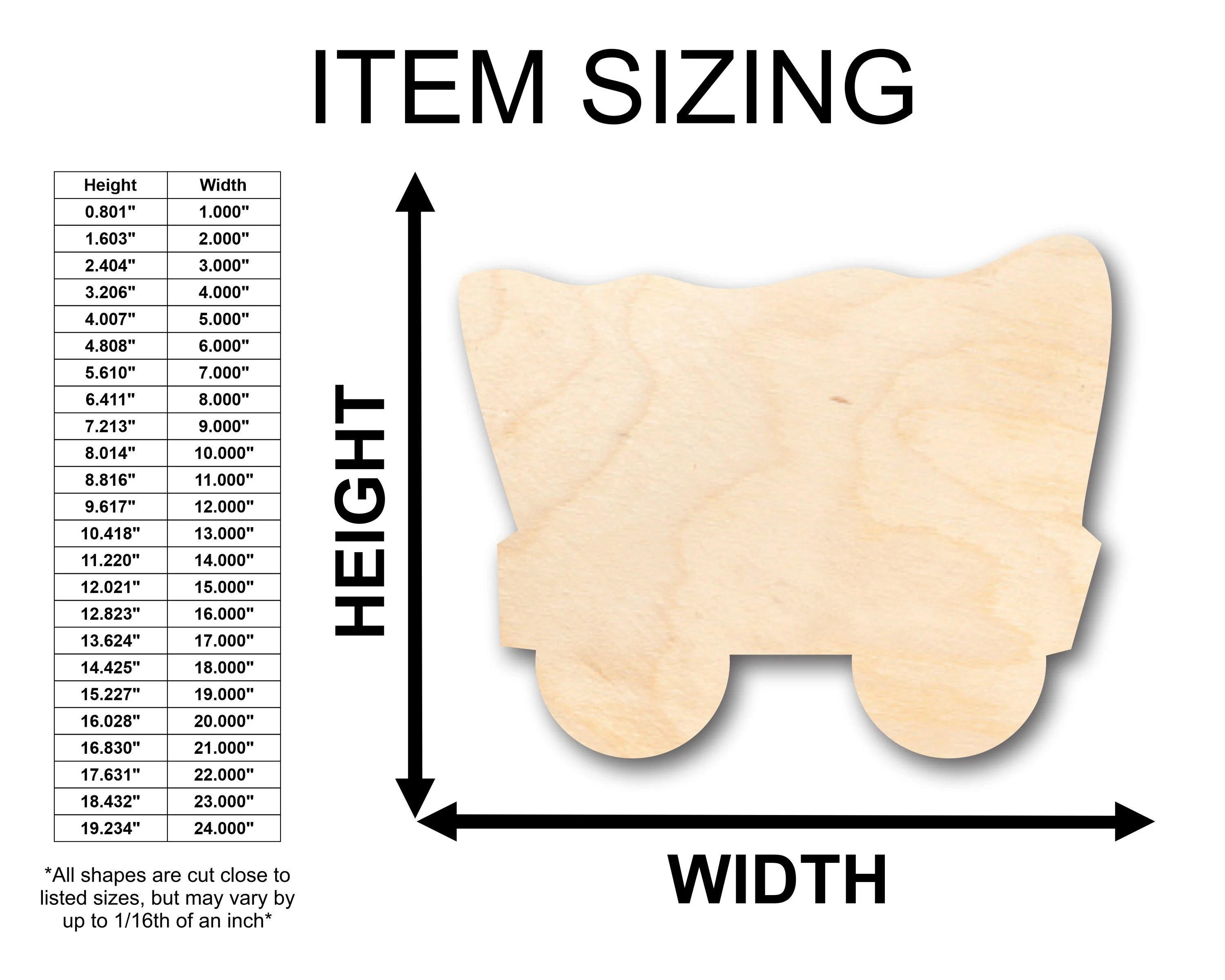 Unfinished Wood Covered Wagon Shape - Craft - up to 46" DIY - Image 2