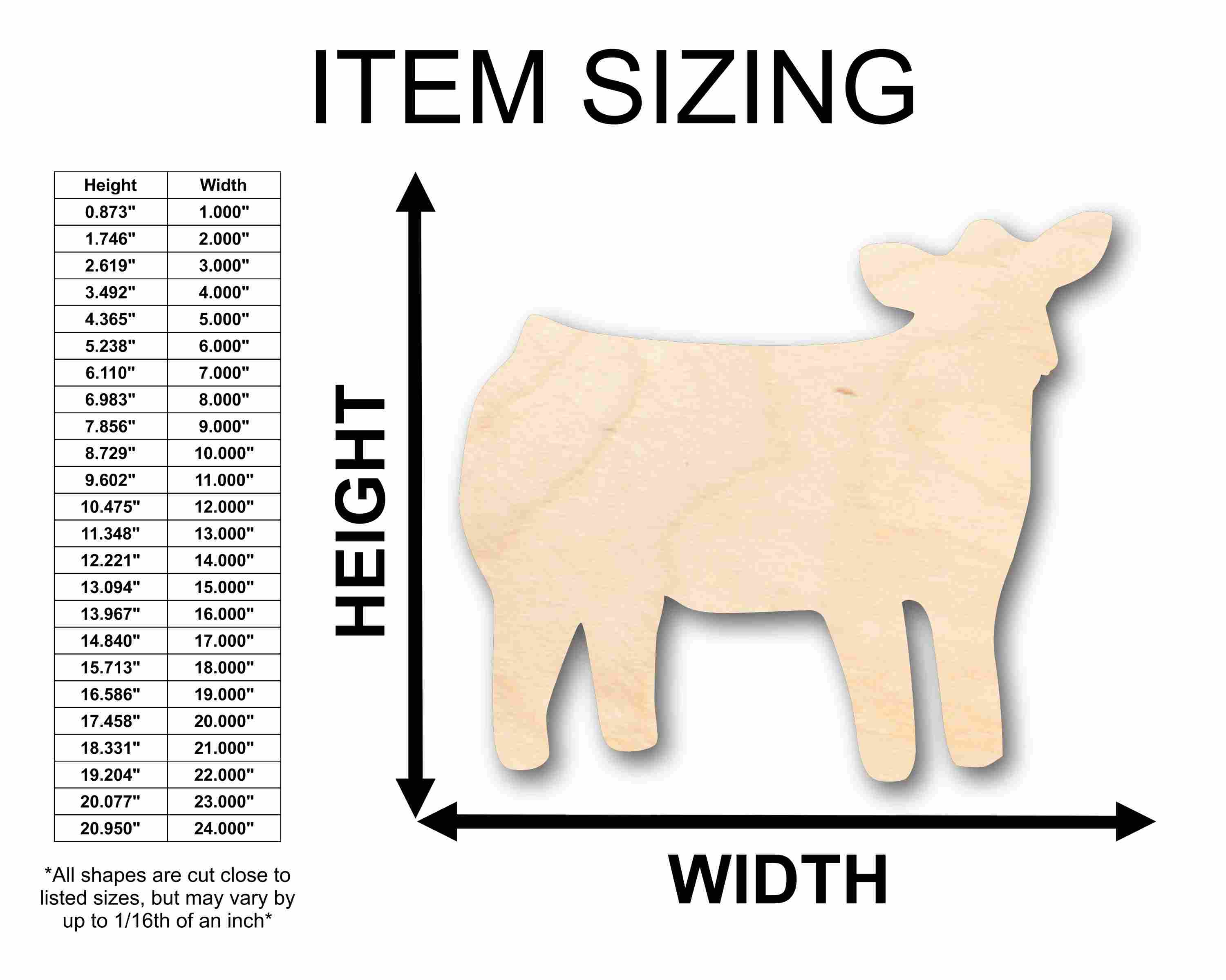 Unfinished Wood Cow Calf Silhouette - Craft- up to 46" DIY - Image 2