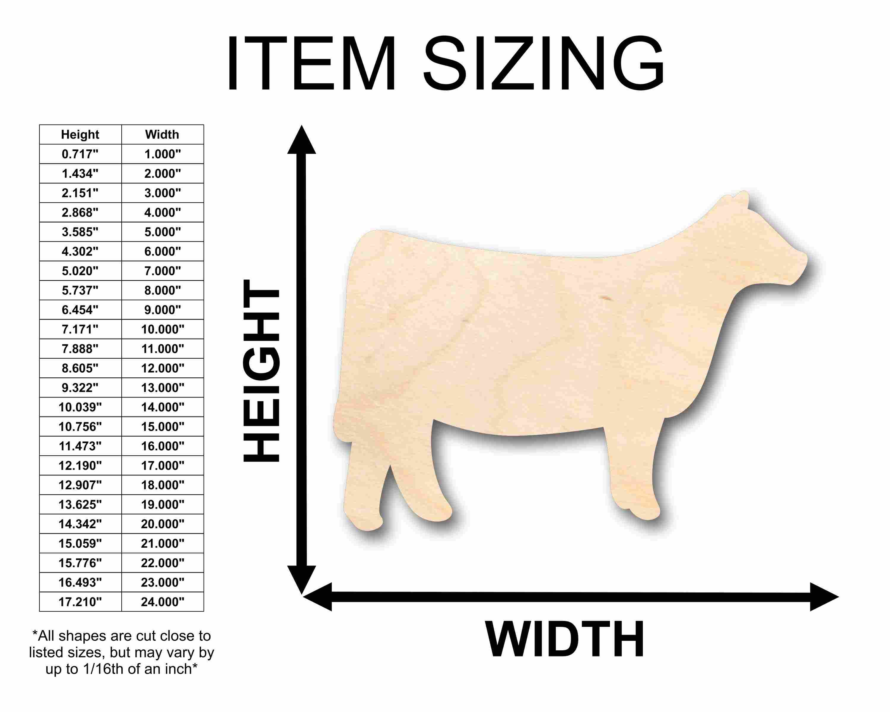 Unfinished Wood Cow Calf Silhouette - Craft- up to 46" DIY - Image 2