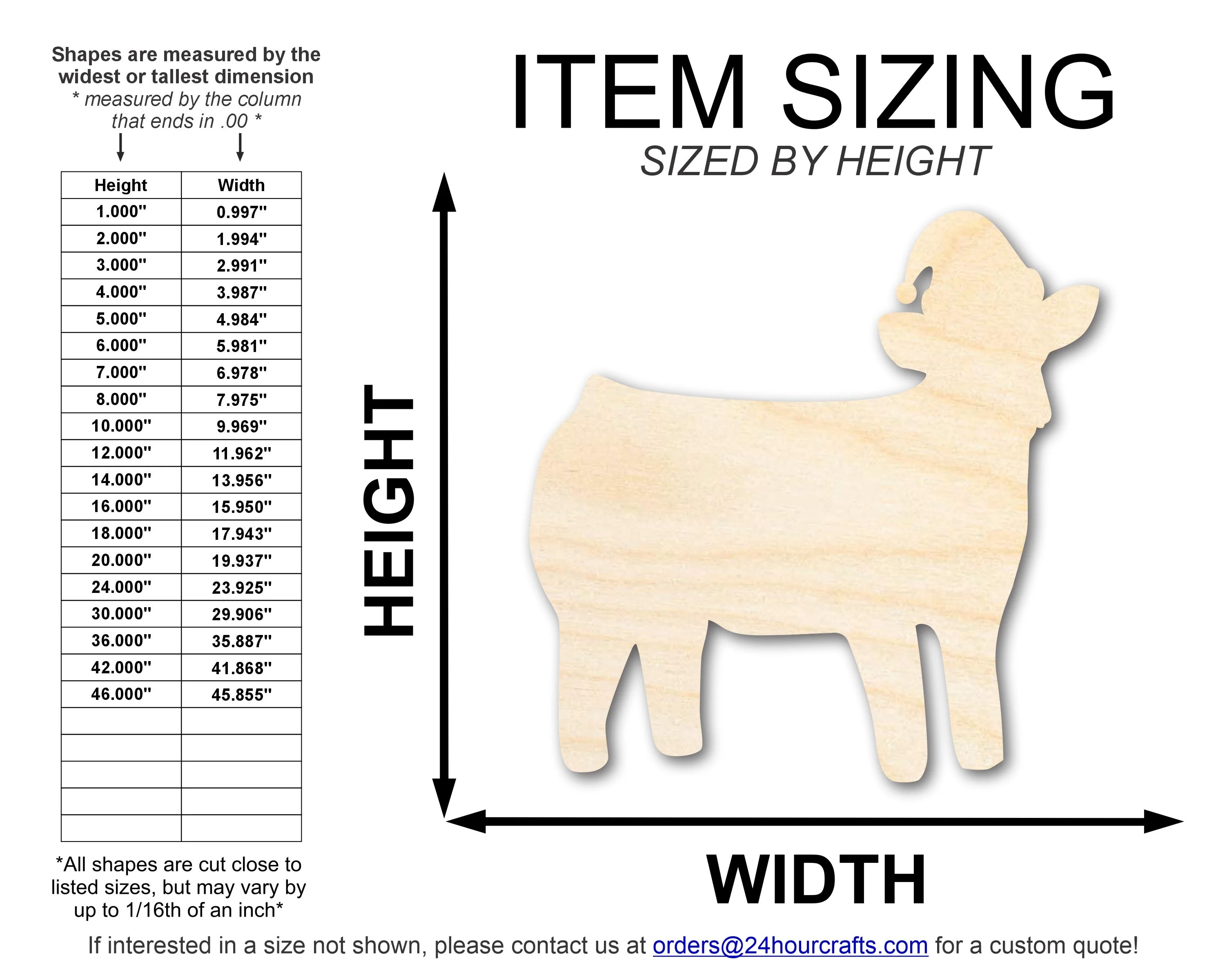 Unfinished Wood Cow With Santa Hat Shape | DIY Craft Cutout | up to 46" DIY - Image 3