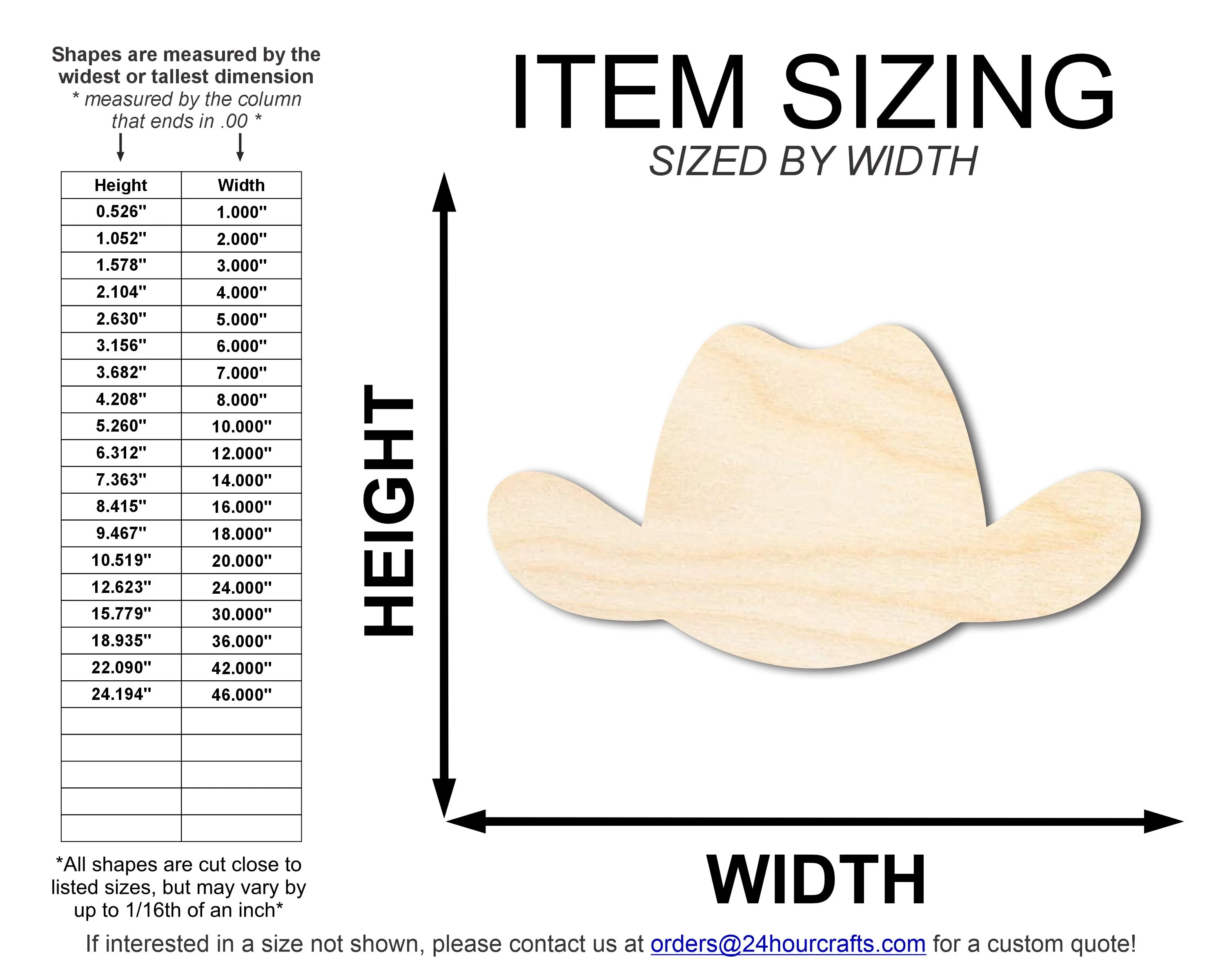 Unfinished Wood Cowboy Hat Shape | DIY Craft Cutout | up to 46" DIY - Image 2