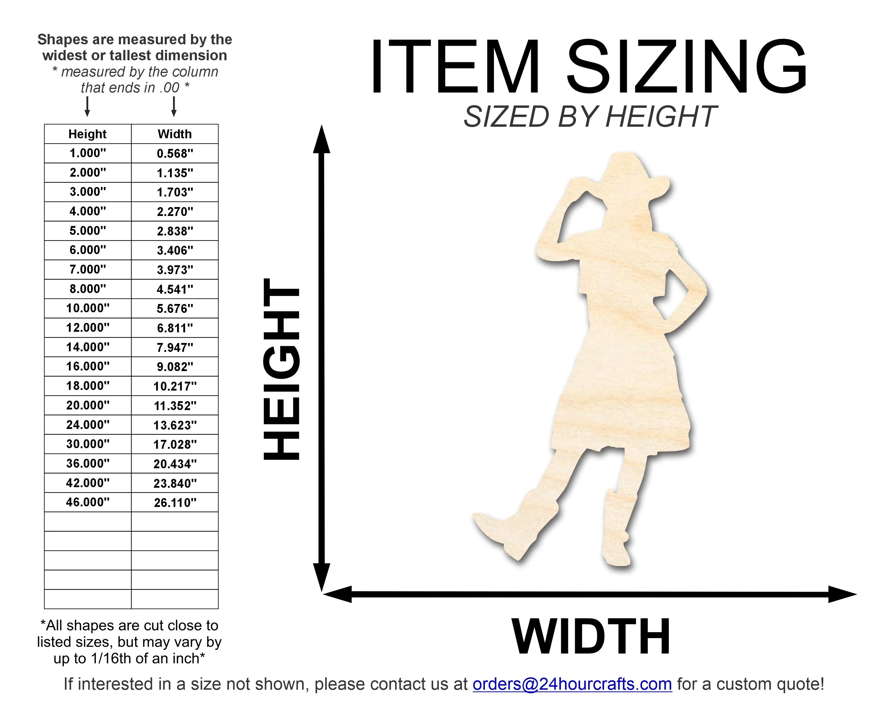 Unfinished Wood Cowgirl Shape | DIY Craft Cutout | up to 46" DIY - Image 2