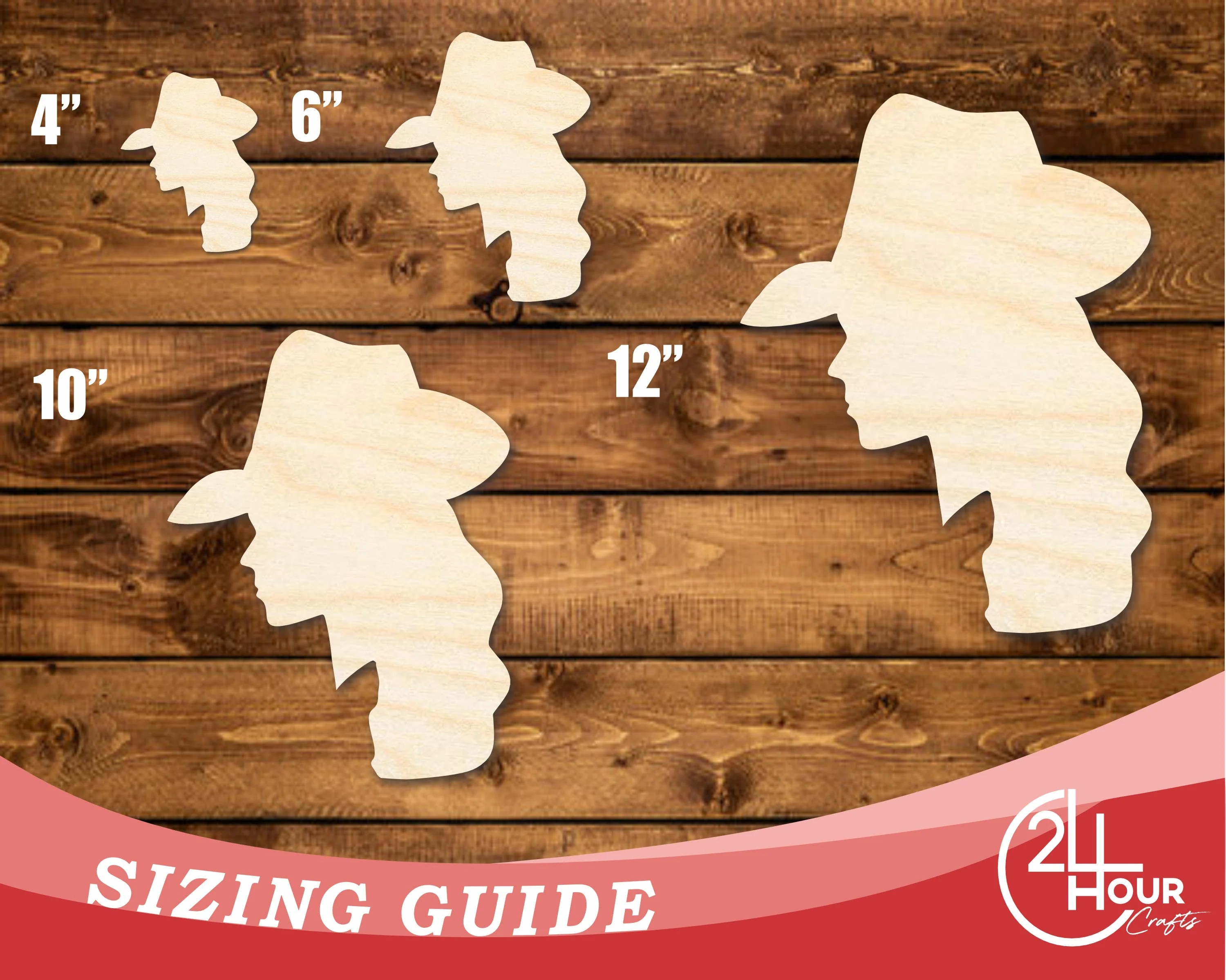 Unfinished Wood Cowgirl Silhouette Shape | DIY Craft Cutout | up to 46" DIY - Image 3
