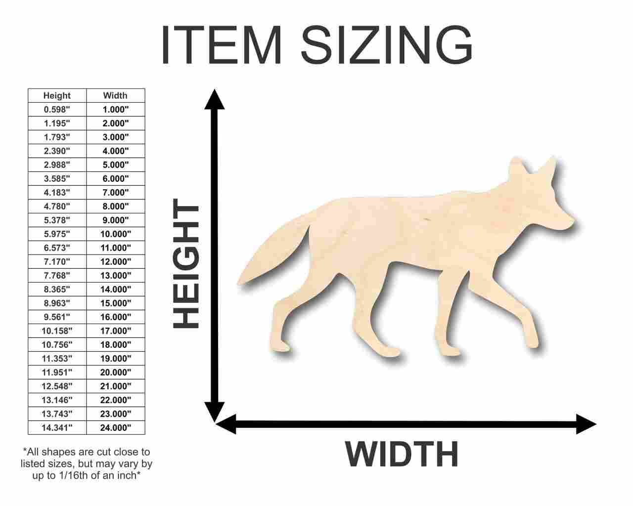 Unfinished Wood Coyote Shape - Animal - Craft - up to 46" DIY - Image 2