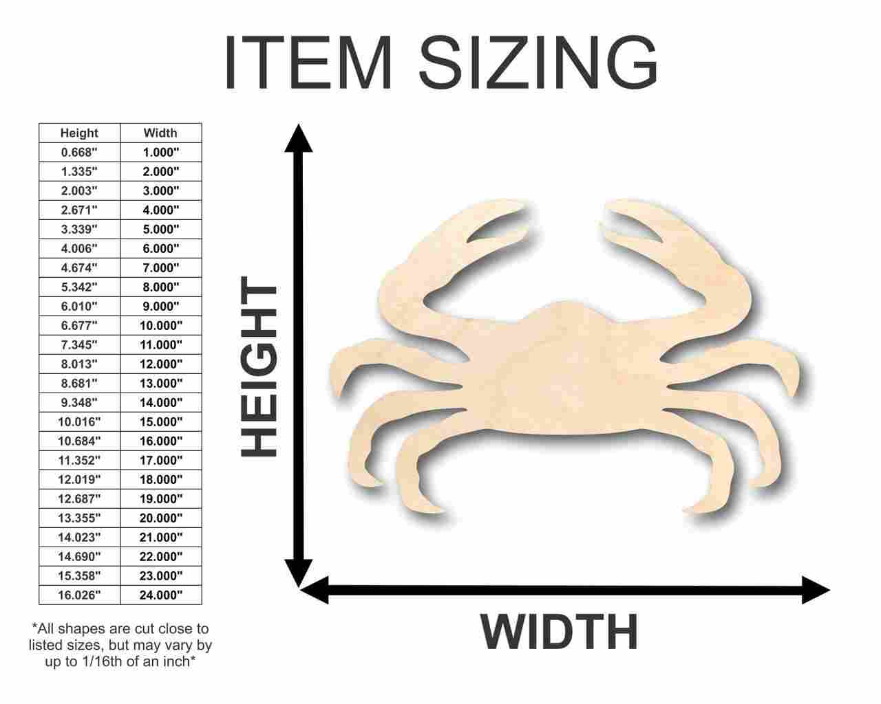 Unfinished Wood Crab Shape - Ocean - Nursery - Craft - up to 46" DIY - Image 2