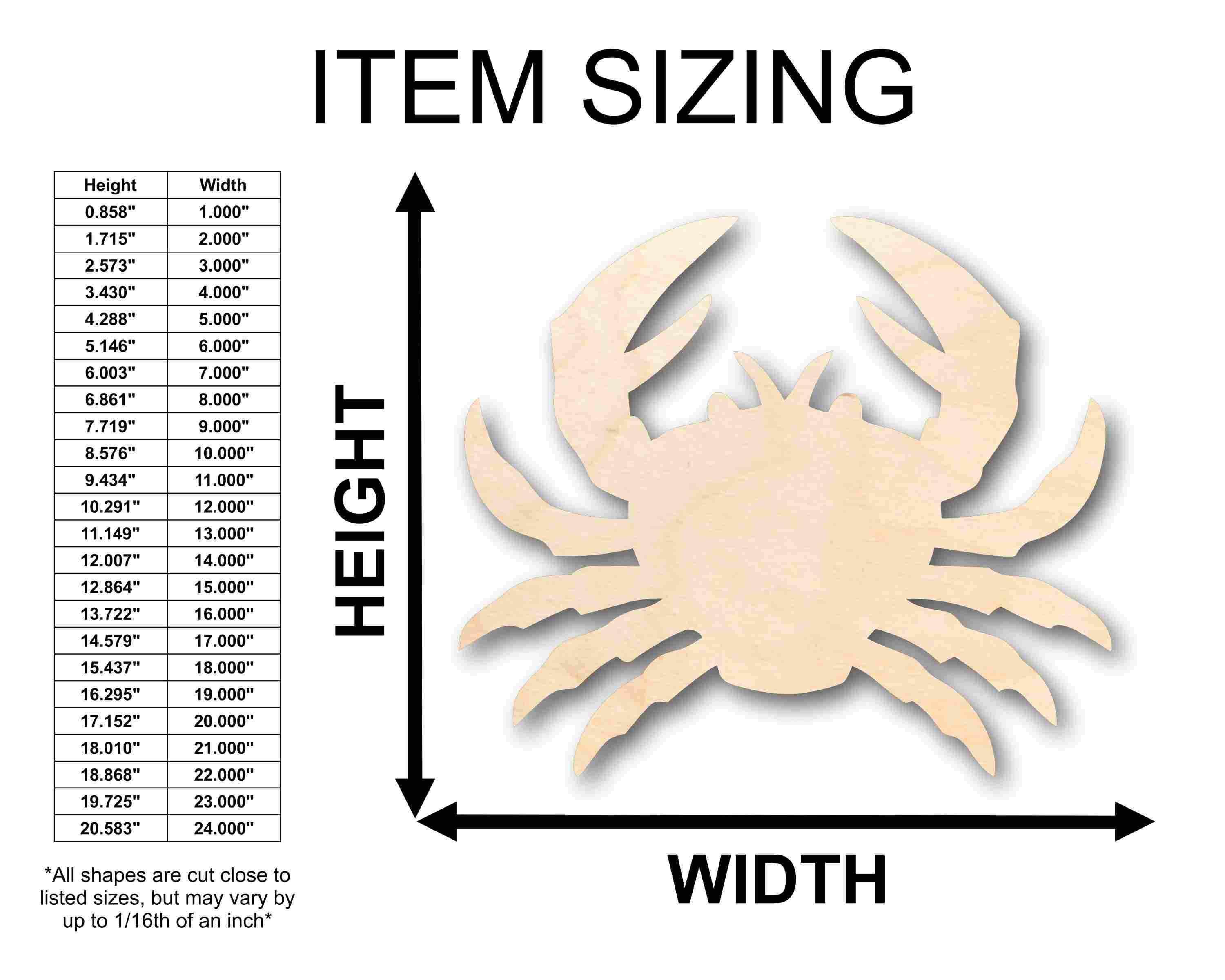 Unfinished Wood Crab Silhouette - Craft- up to 46" DIY - Image 2