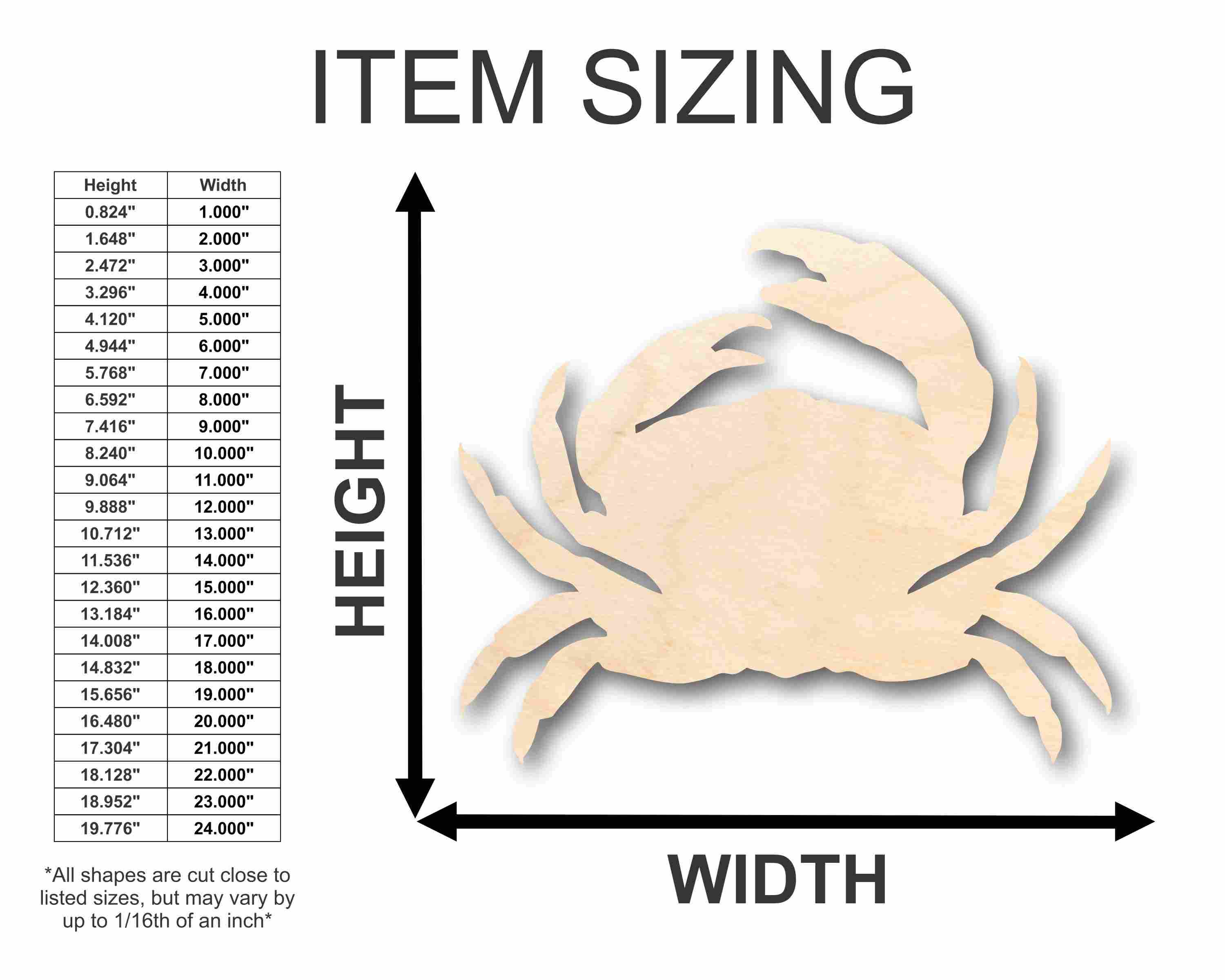 Unfinished Wood Crab Silhouette - Craft- up to 46" DIY - Image 2