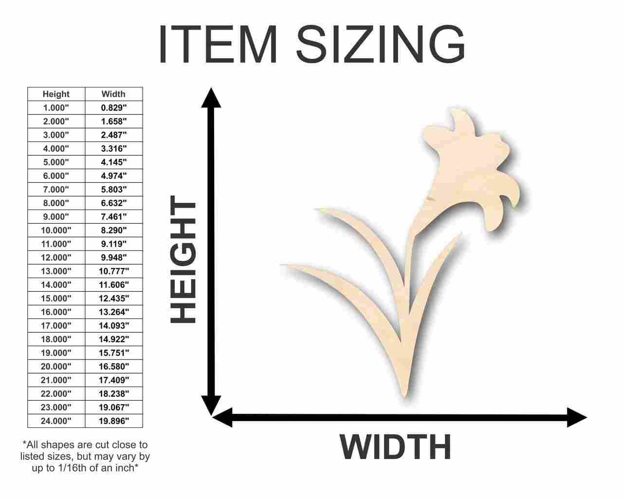 Unfinished Wood Craft Easter Lily Shape - Easter Flower - Craft up to 46" DIY - Image 2