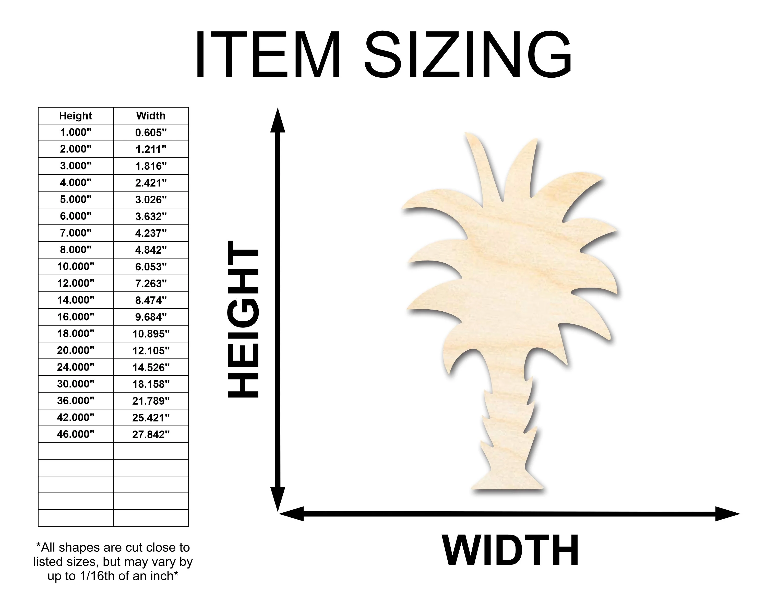 Unfinished Wood Crafty Palm Tree Shape - Craft - up to 46" - Image 2