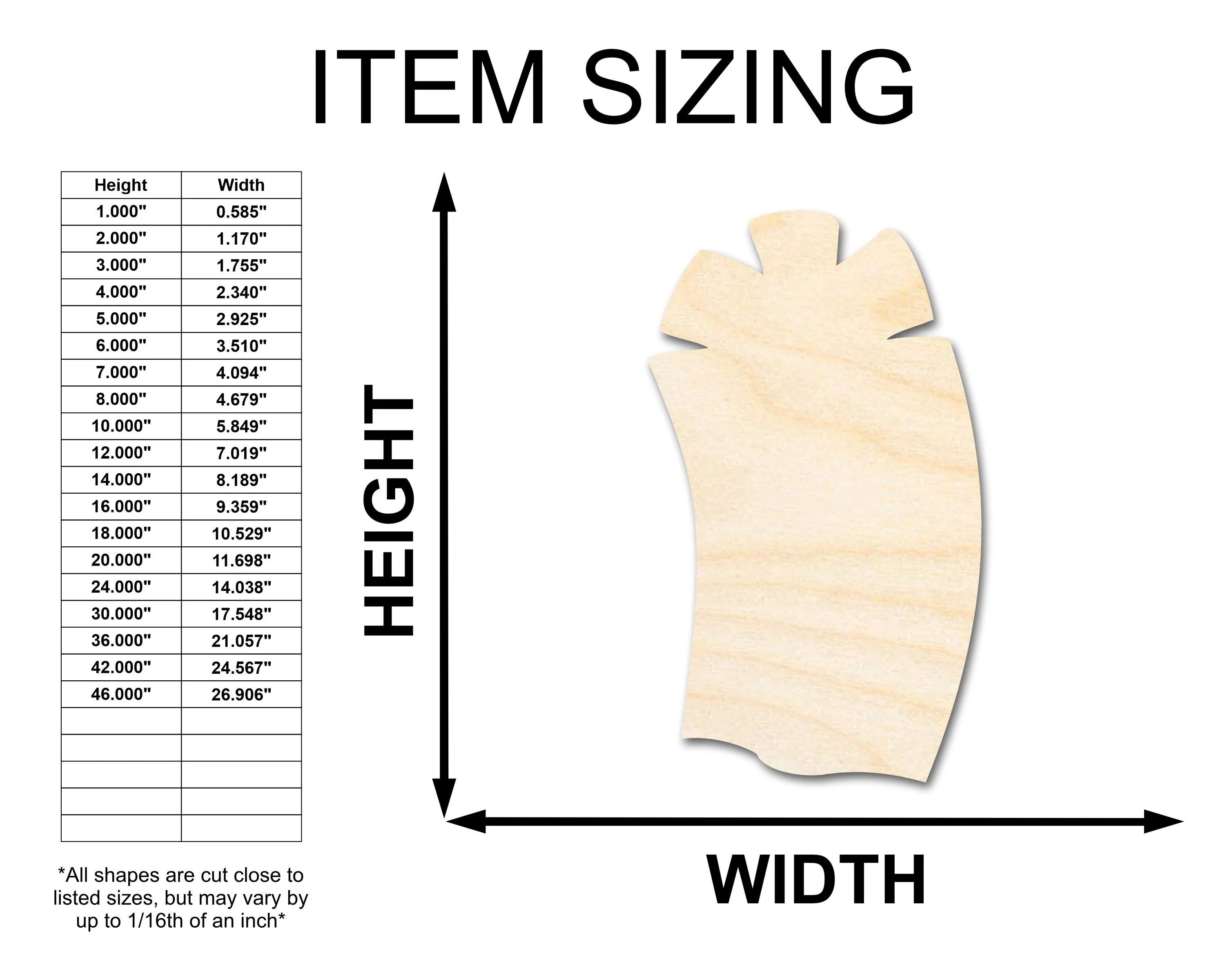 Unfinished Wood Crafty Present Shape | Craft Cutout | up to 46" DIY - Image 2
