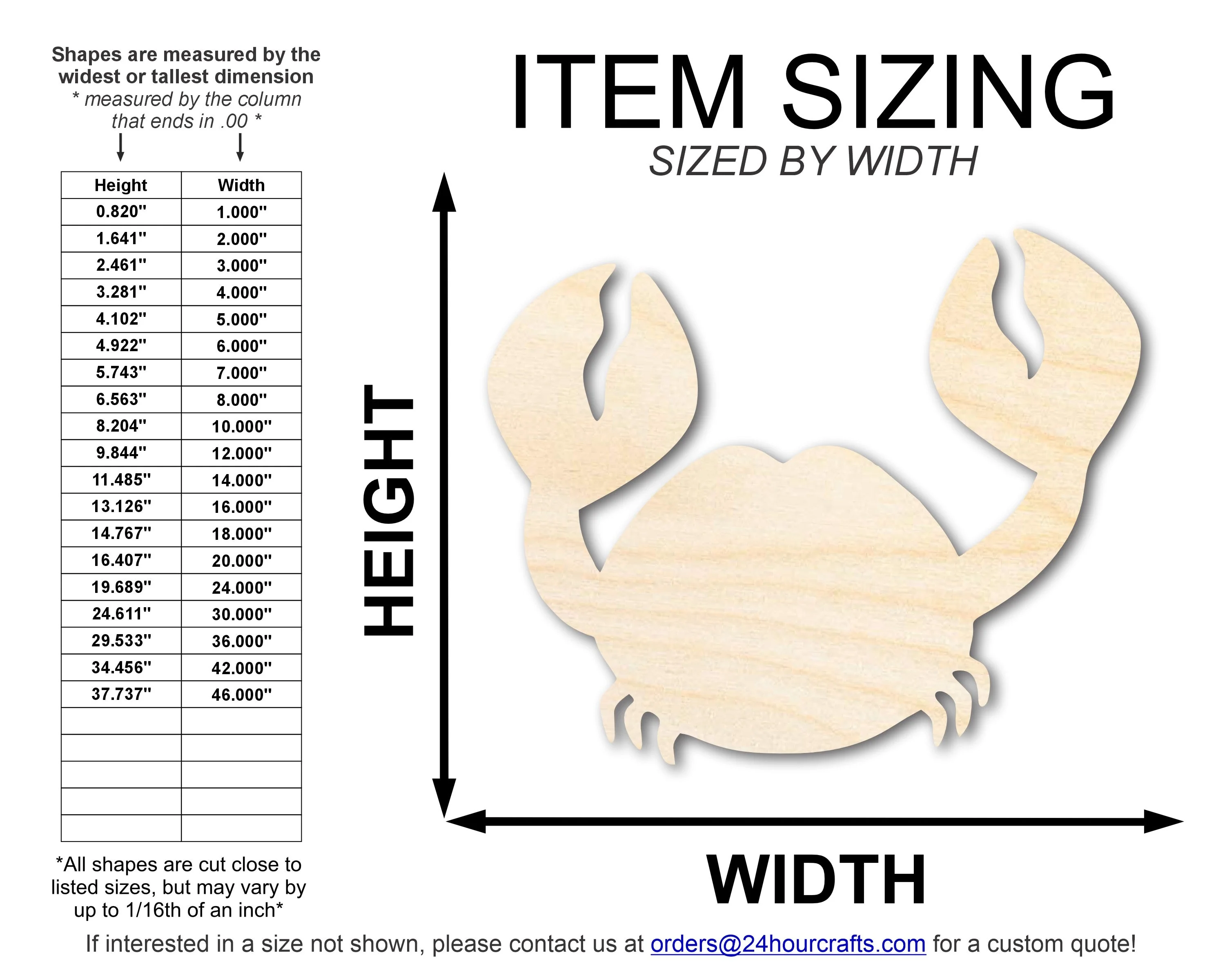 Unfinished Wood Crafty The Crab Shape | DIY Craft Cutout | up to 46" DIY - Image 2