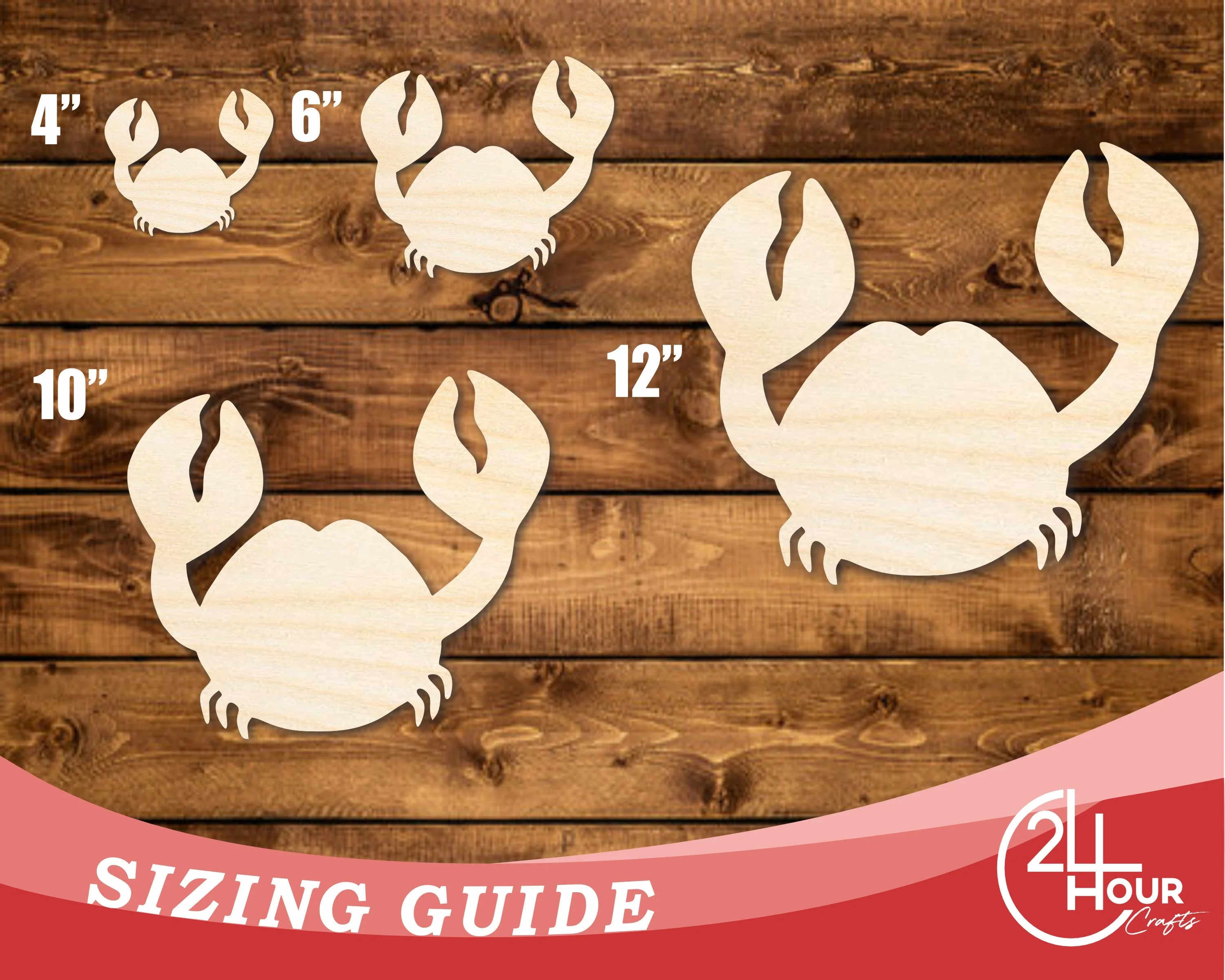 Unfinished Wood Crafty The Crab Shape | DIY Craft Cutout | up to 46" DIY - Image 3