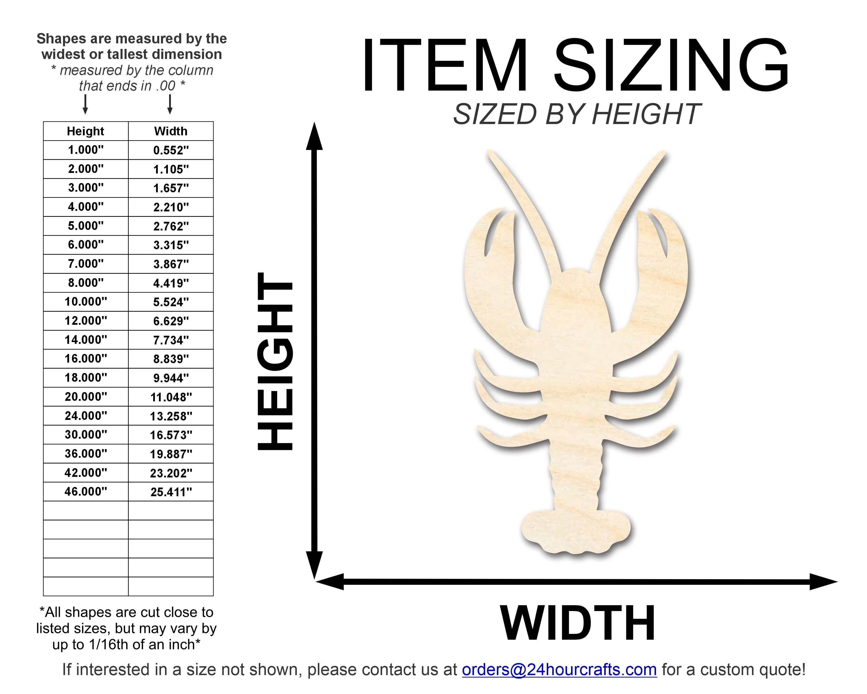 Unfinished Wood Crawfish Shape | DIY Craft Cutout | up to 46" DIY - Image 2