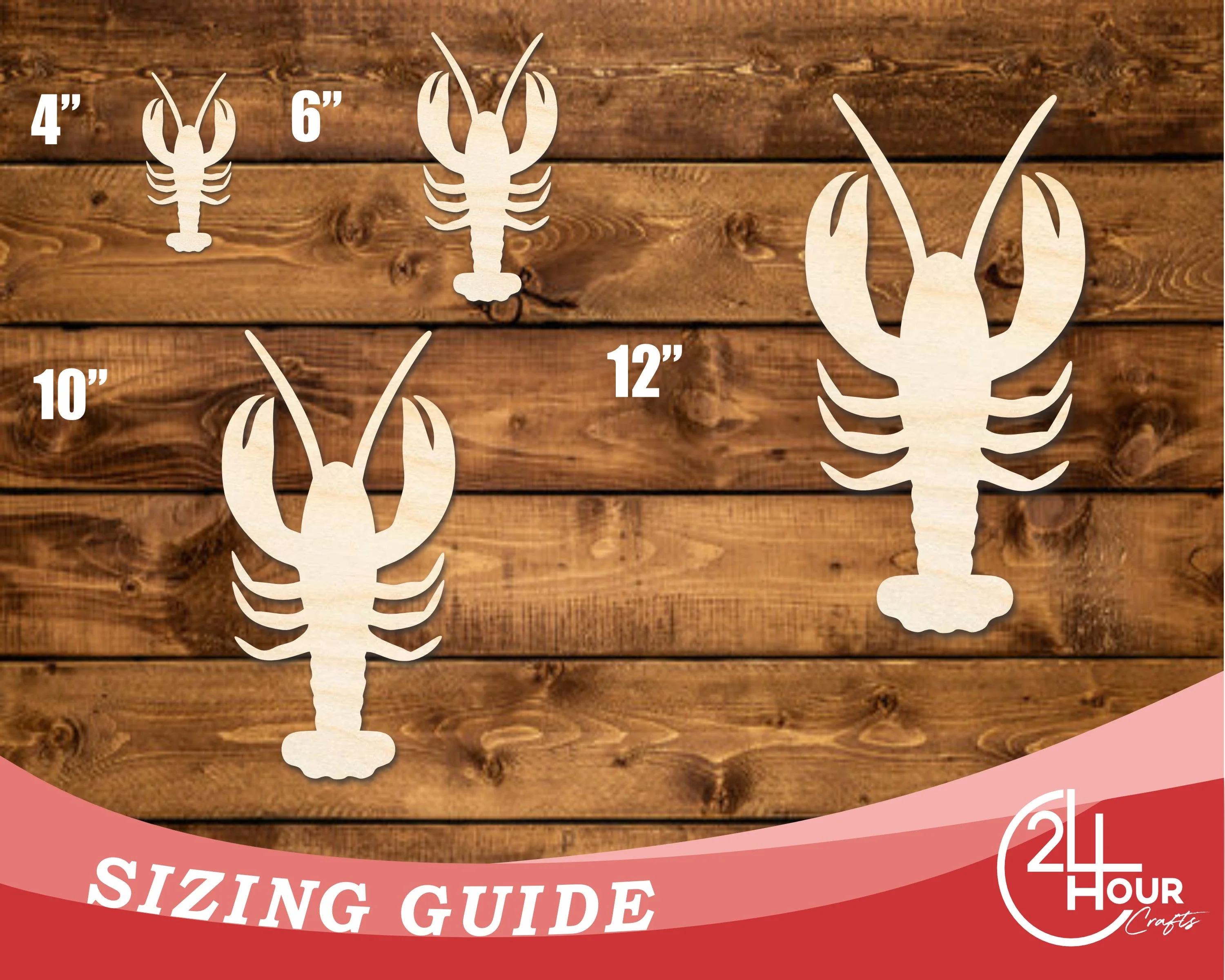 Unfinished Wood Crawfish Shape | DIY Craft Cutout | up to 46" DIY - Image 3