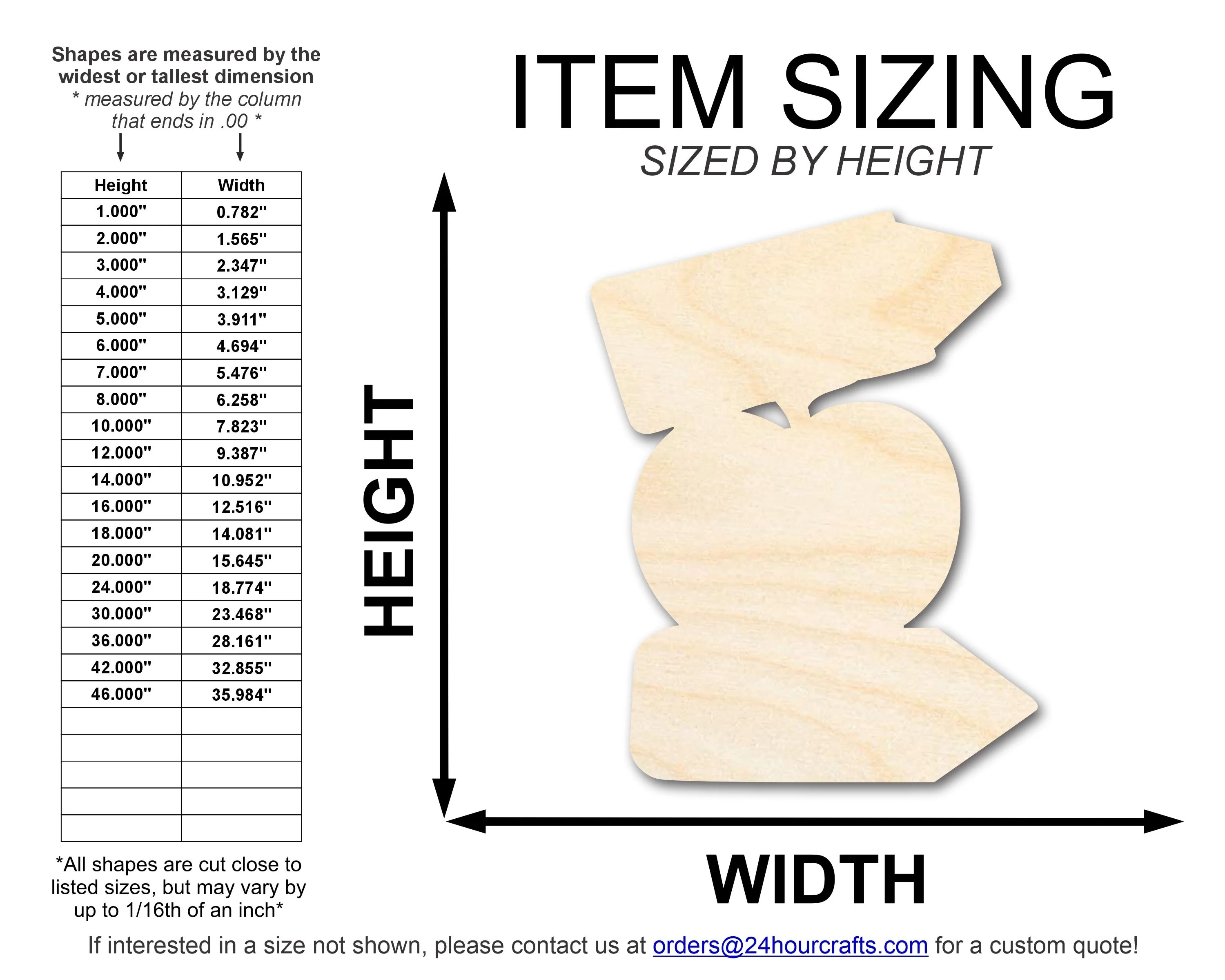 Unfinished Wood Crayon Apple Pencil Shape | DIY Craft Cutout | up to 46" DIY - Image 2
