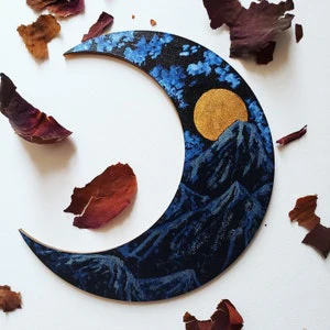 Unfinished Wood Crescent Moon Shape | DIY Celestial Night Sky Craft Cutout | Up to 36" - Image 5