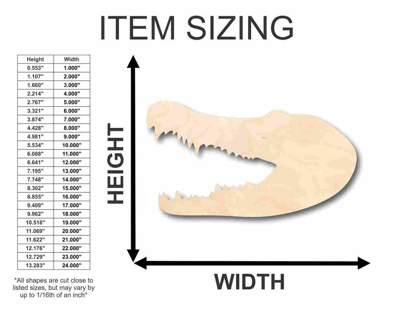 Unfinished Wood Crocodile Head Shape - Animal - Craft - up to 46" DIY - Image 2