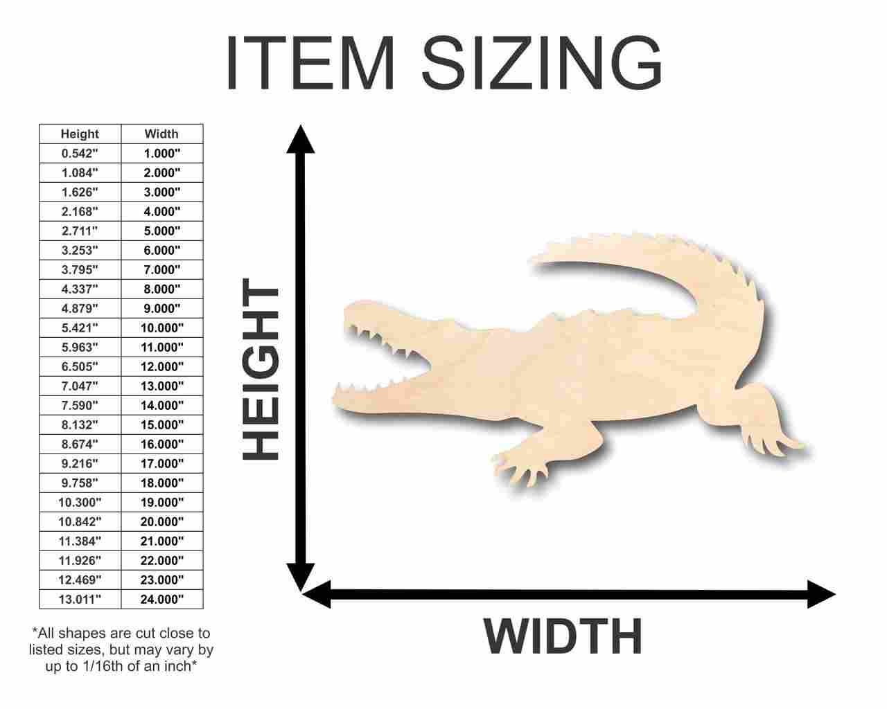 Unfinished Wood Crocodile Shape - Animal - Craft - up to 46" DIY - Image 2
