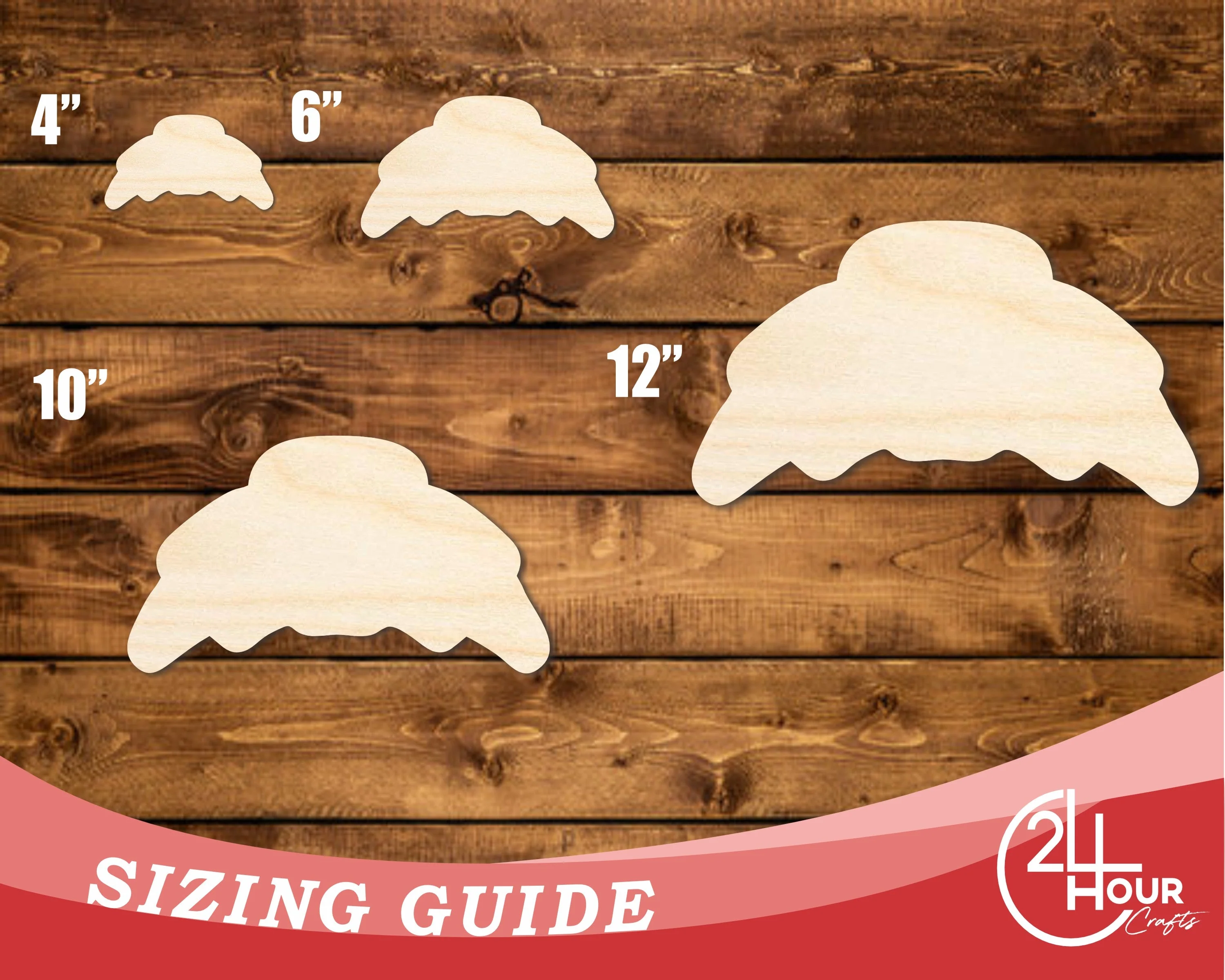 Unfinished Wood Croissant Shape | DIY Craft Cutout | up to 46" DIY - Image 3